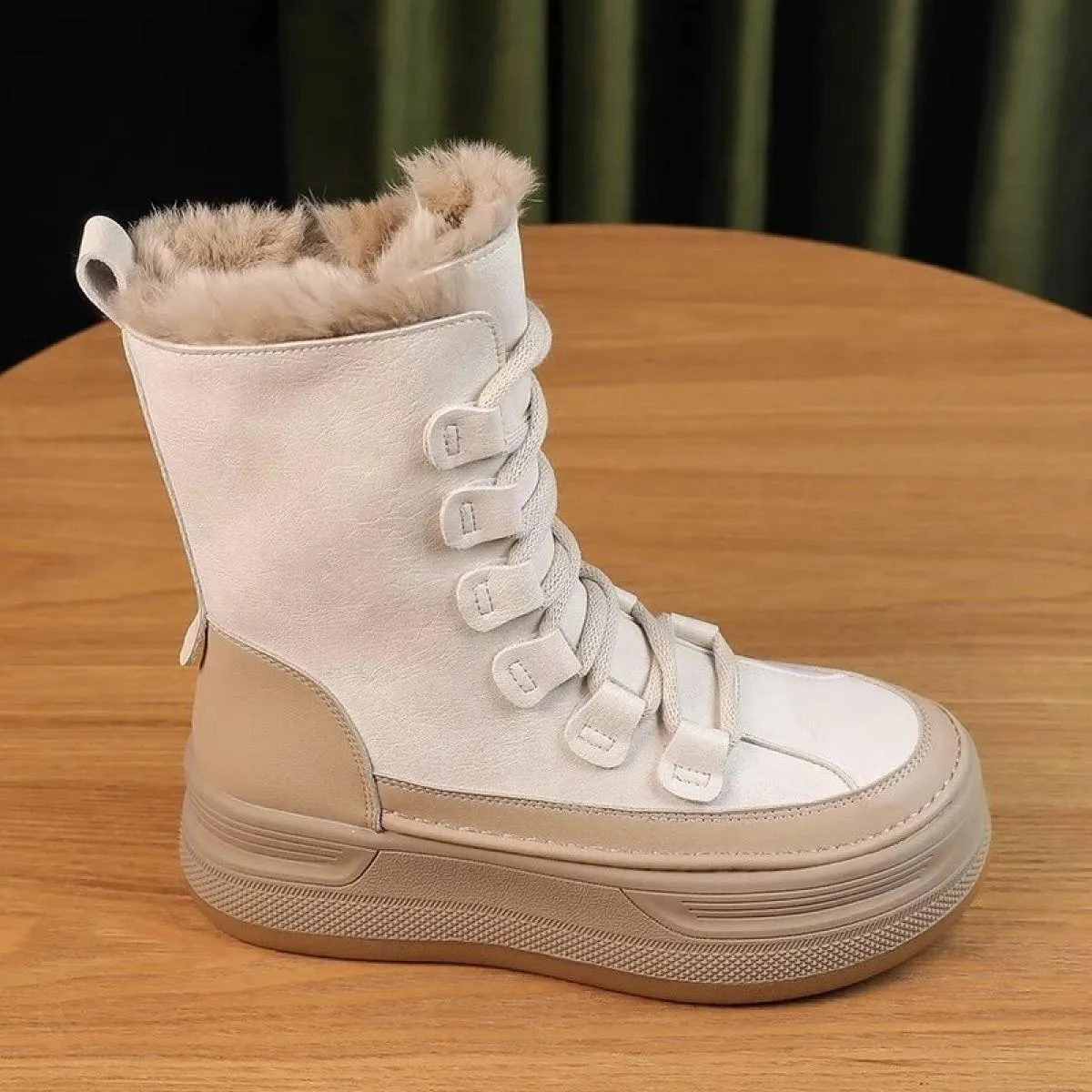2024 scarpe da donna di vendita calde inverno fondo piatto stivali moderni punta rotonda pizzo tacco basso solido caldo colore s