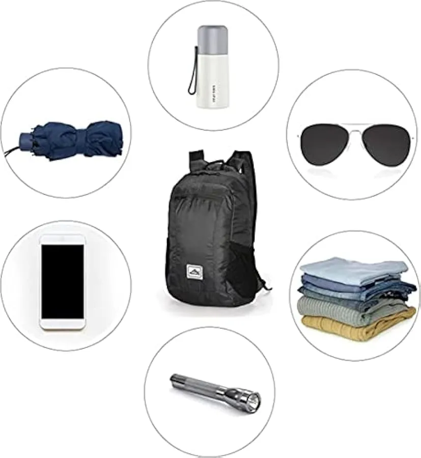 20L Zaino Pieghevole Ultraleggero Resistente all’Acqua e allo Strappo per Campeggio all’Aperto a Piedi in Viaggio Vacanza in Bic
