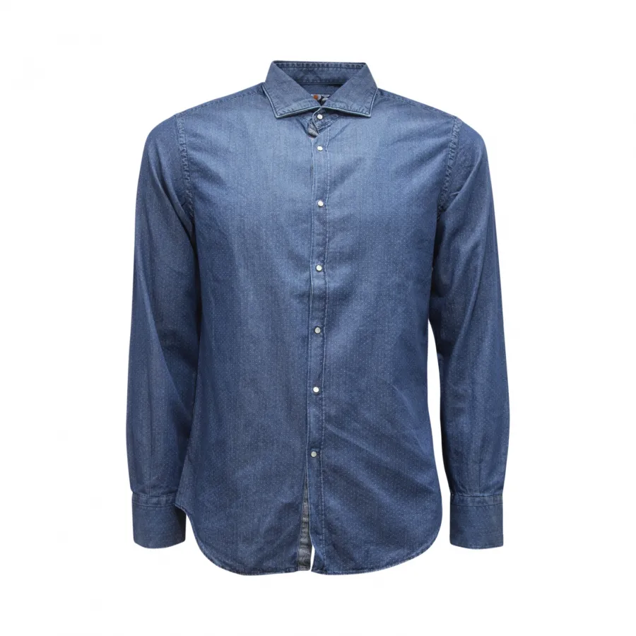 9024AS camicia uomo BROUBACK man shirt blue