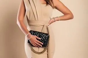 Abito elegante midi Triona, beige
