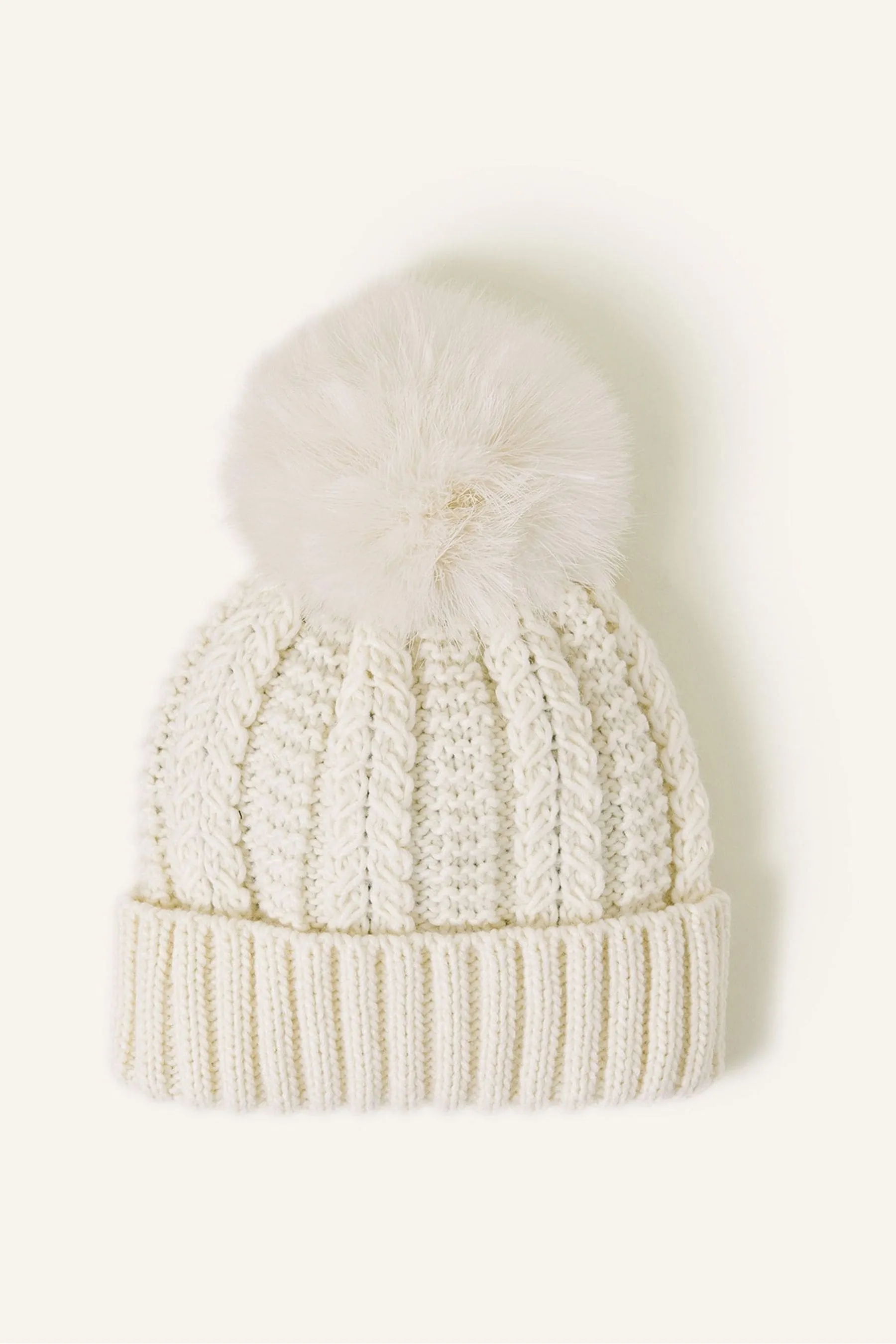 Accessorize - Cappello da Berretto con pompon in pelliccia sintetica