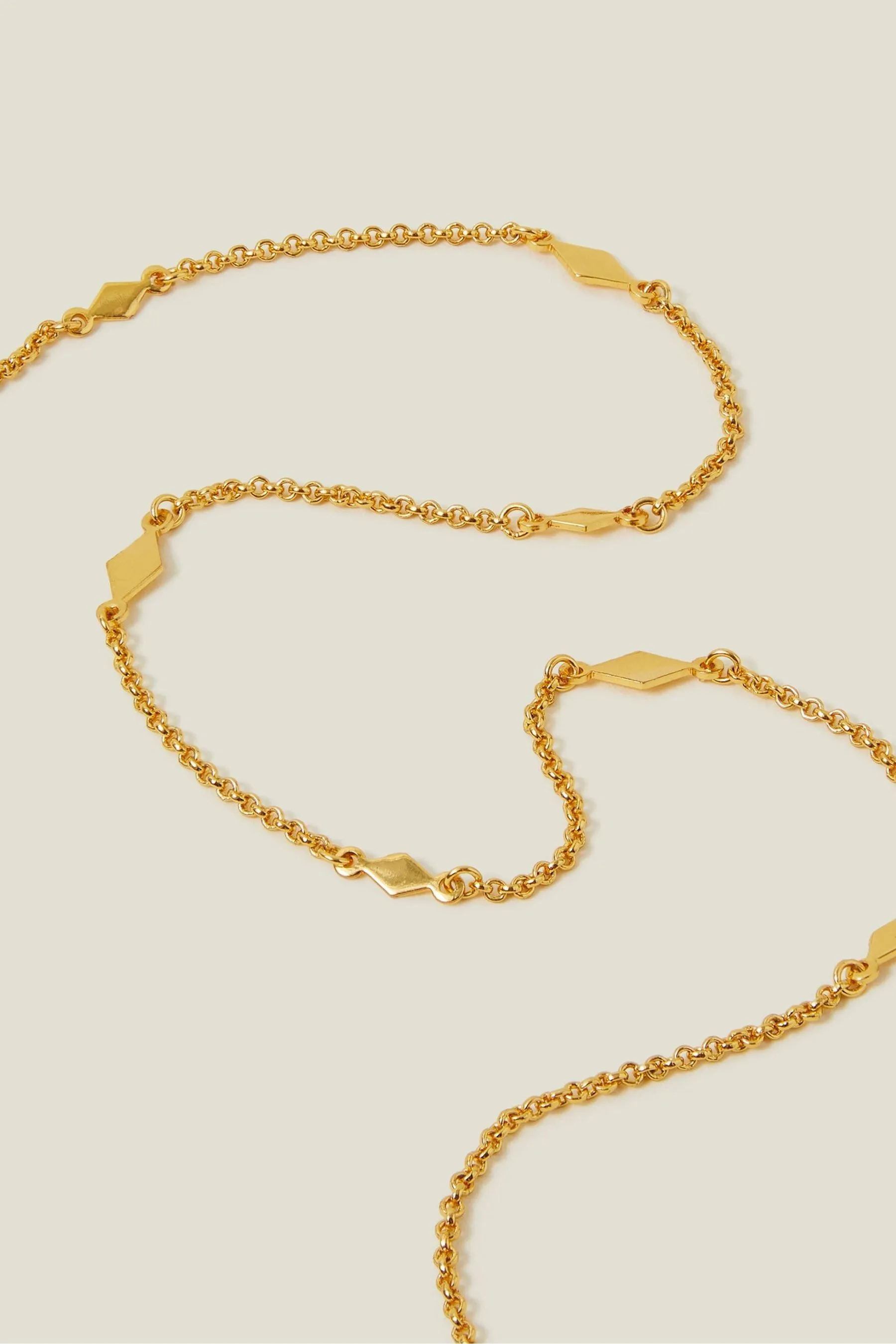 Accessorize - Station - Collana placcata 14 carati con forma a rombi