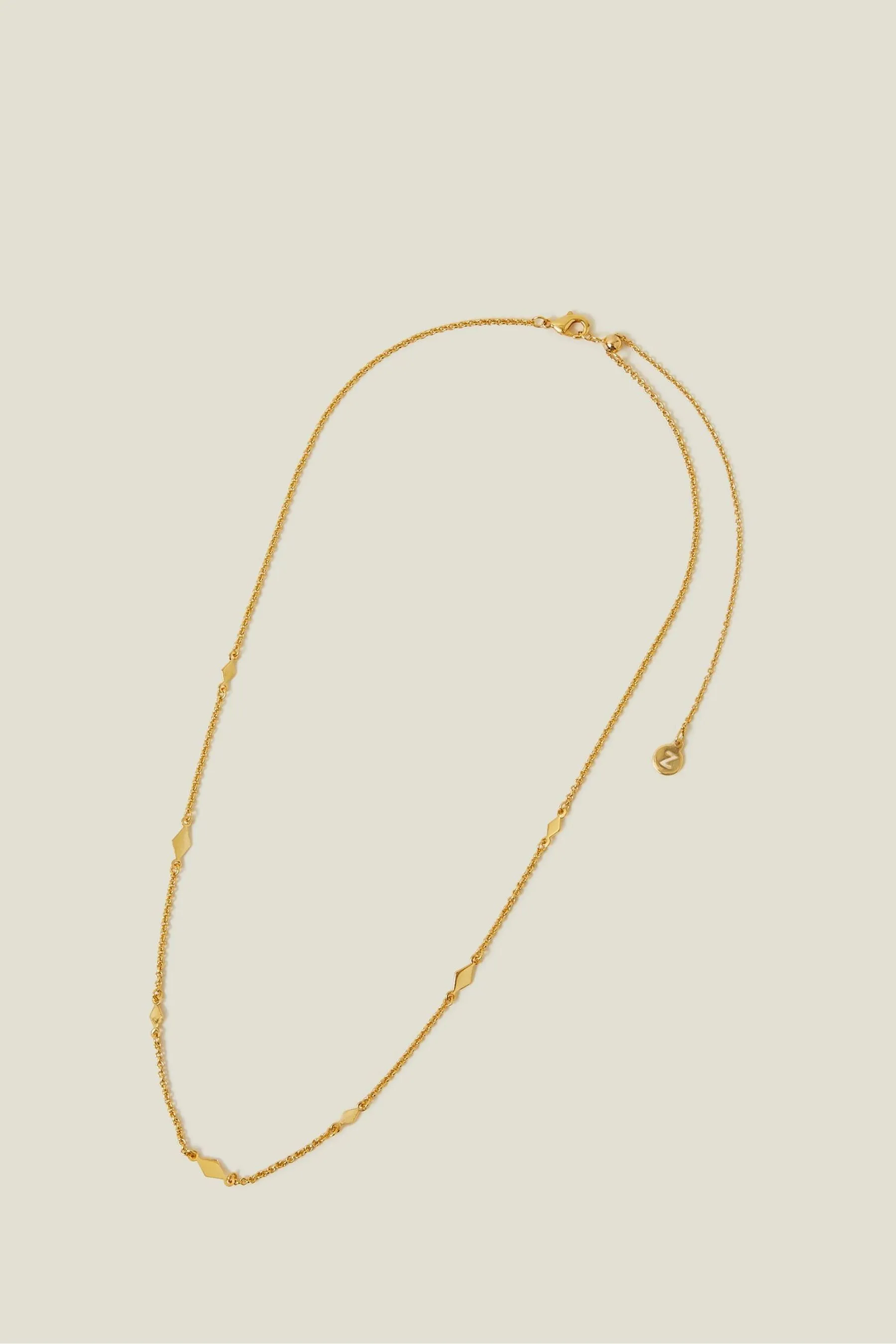 Accessorize - Station - Collana placcata 14 carati con forma a rombi