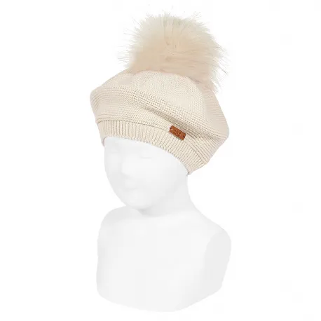 Basco CONDOR con pompon in pelliccia LINO