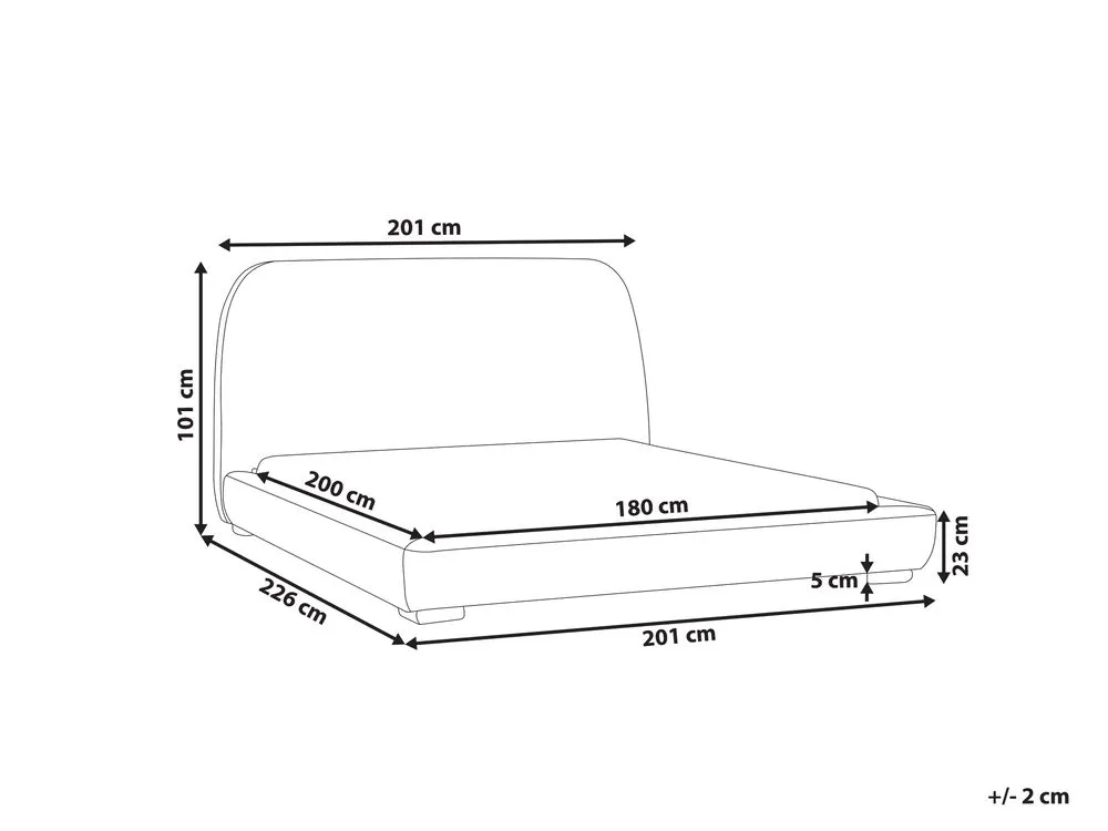 Bed Boucle ROISEL 180 x 200 cm (EU Super King) Cream