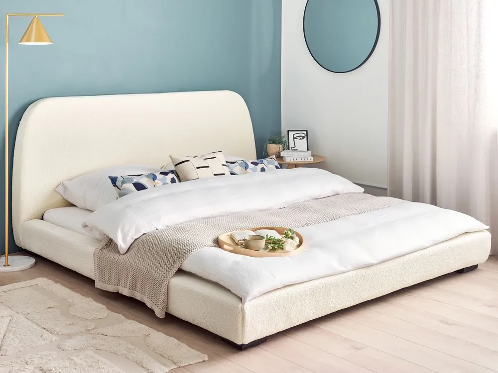 Bed Boucle ROISEL 180 x 200 cm (EU Super King) Cream