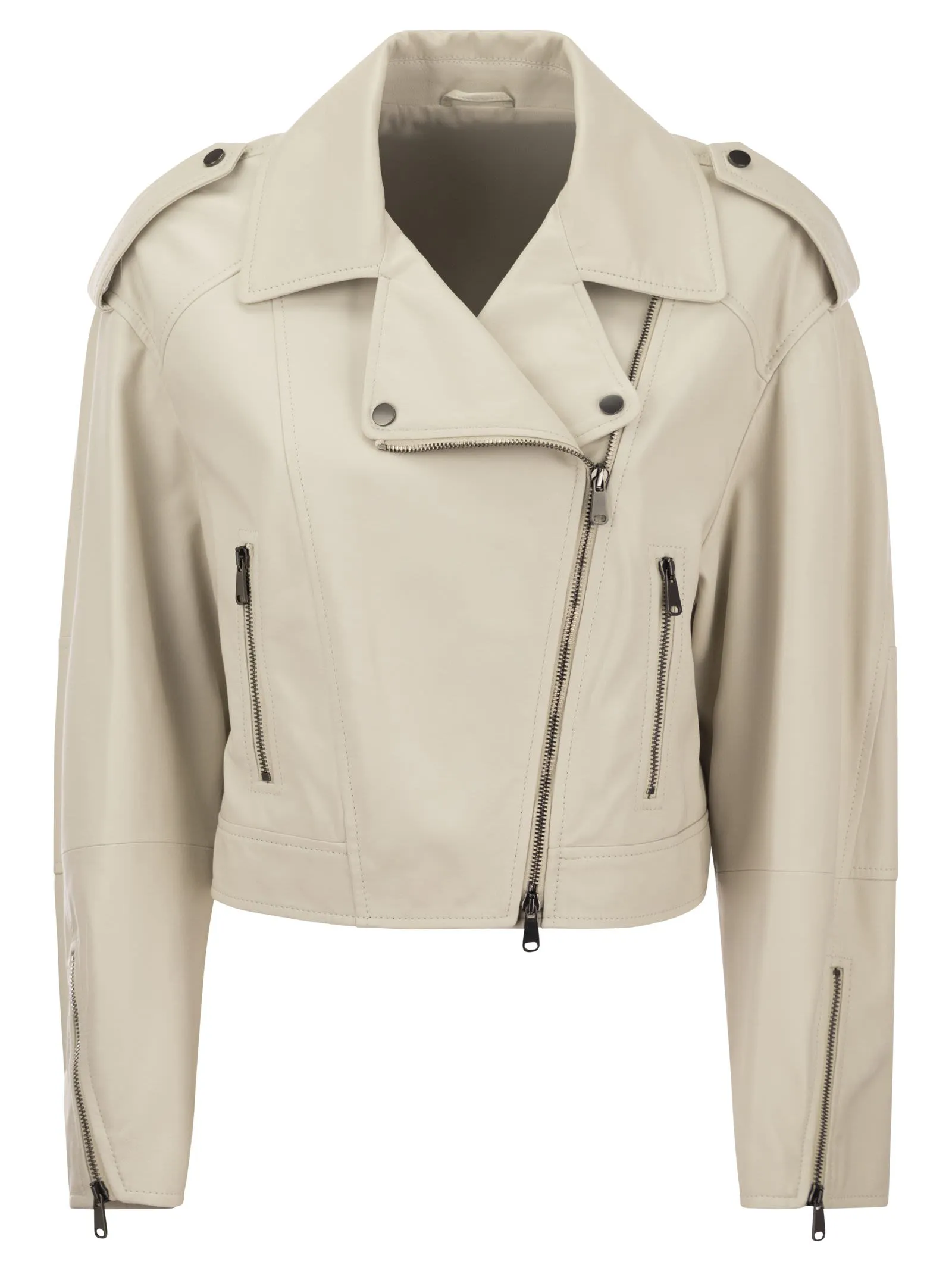 Biker in nappa con Shiny Details