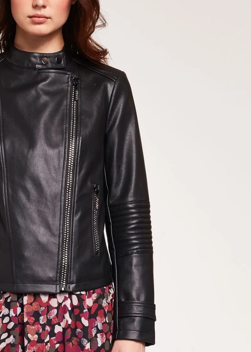 Biker jacket con strass