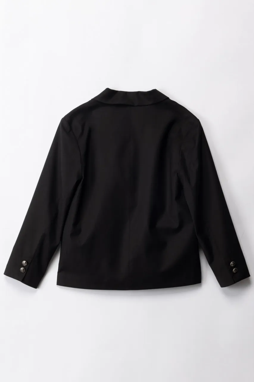 Blazer in fresco lana con bottoni logati Black