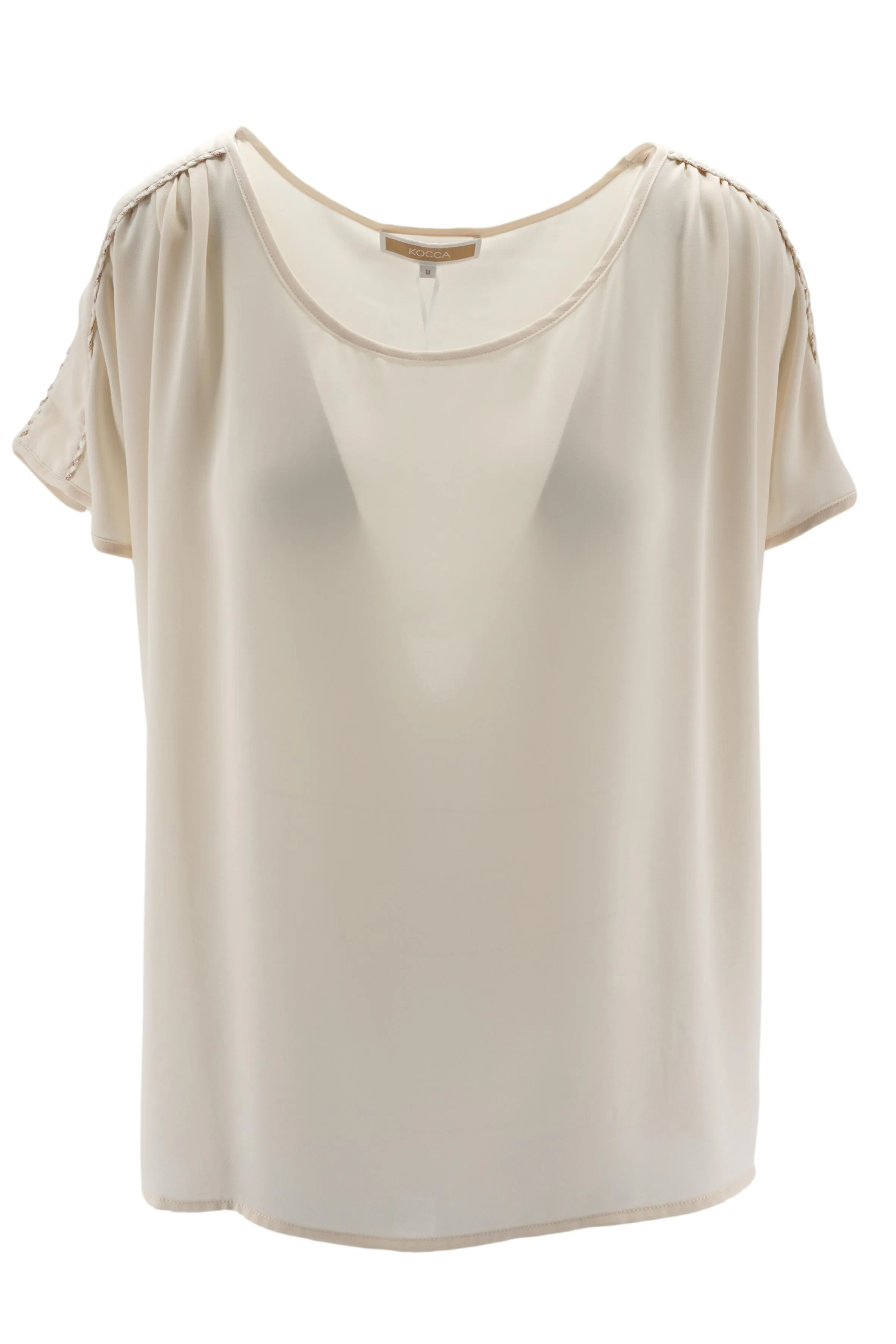 Blouse with Short Sleeves / Beige
