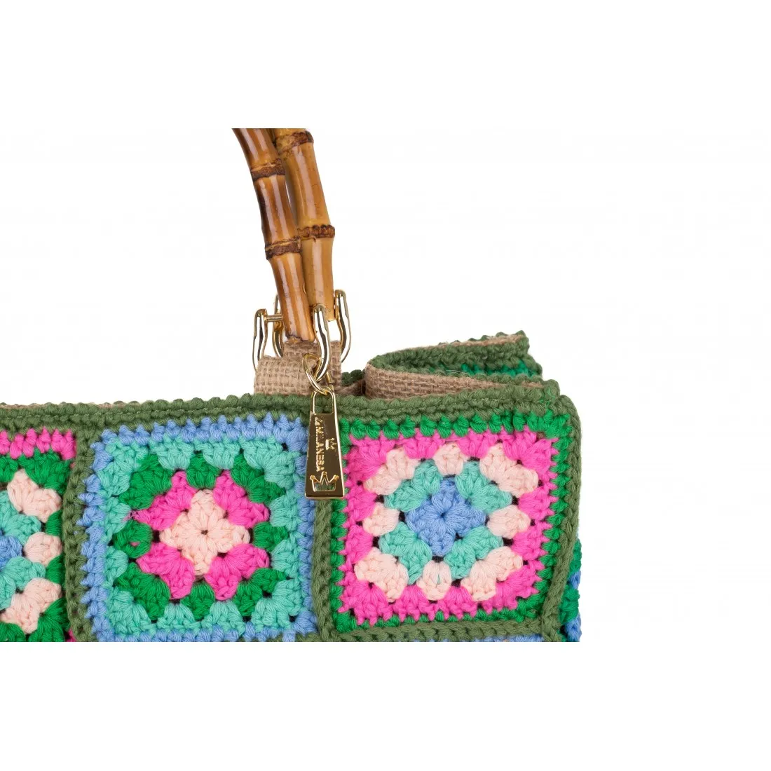 BORSA CROCHET MEDIA DUE MANICI / LA MILANESA XC2V VERDE