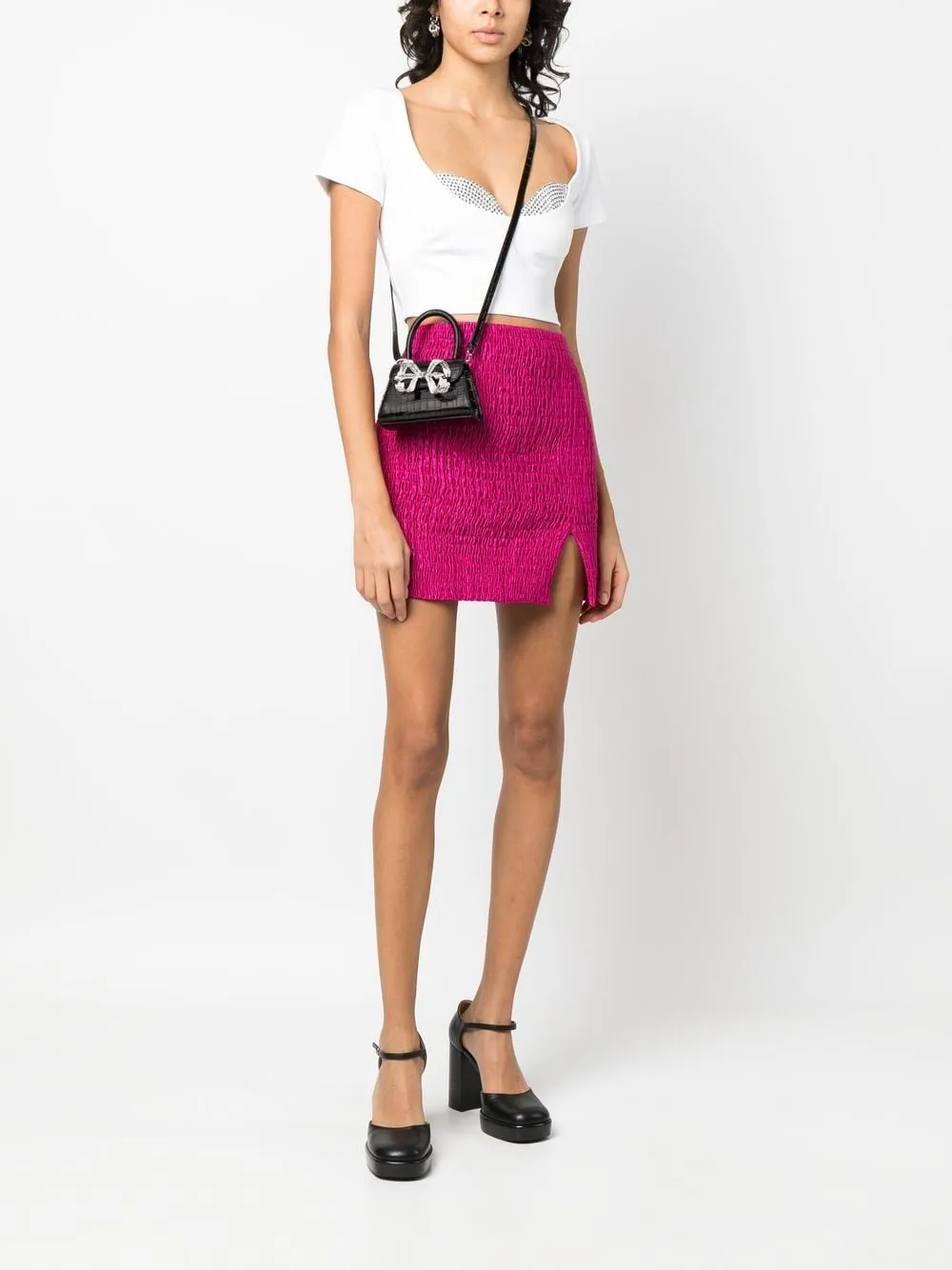 Borsa mini bow in nero - donna