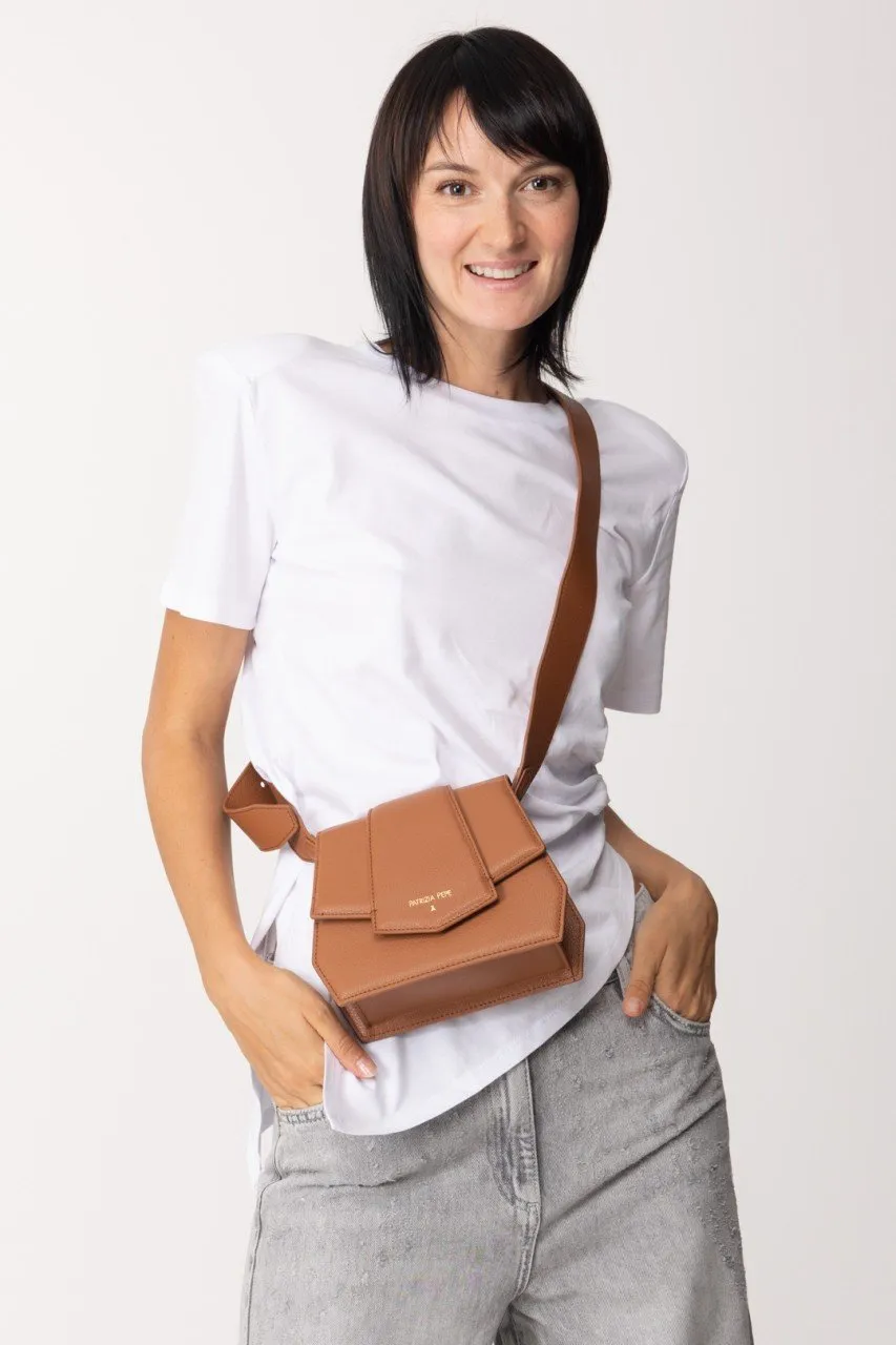 Borsa tracolla con zip e patta New Cuoio