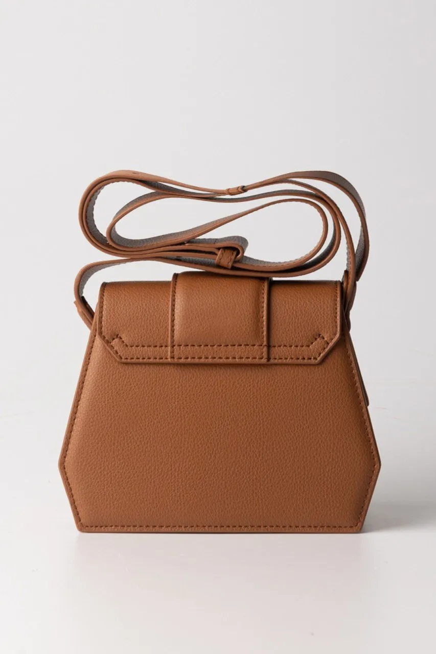 Borsa tracolla con zip e patta New Cuoio