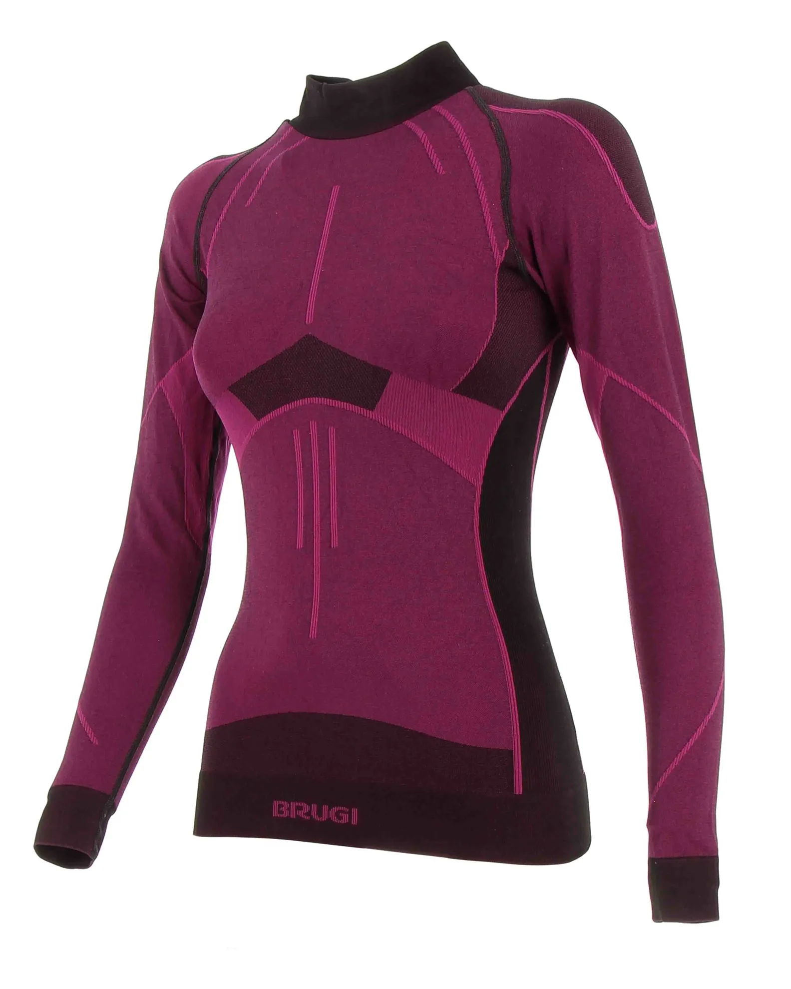 BRUGI - Maglia da donna viola e nera termica traspirante senza cuciture                                            Previous prod