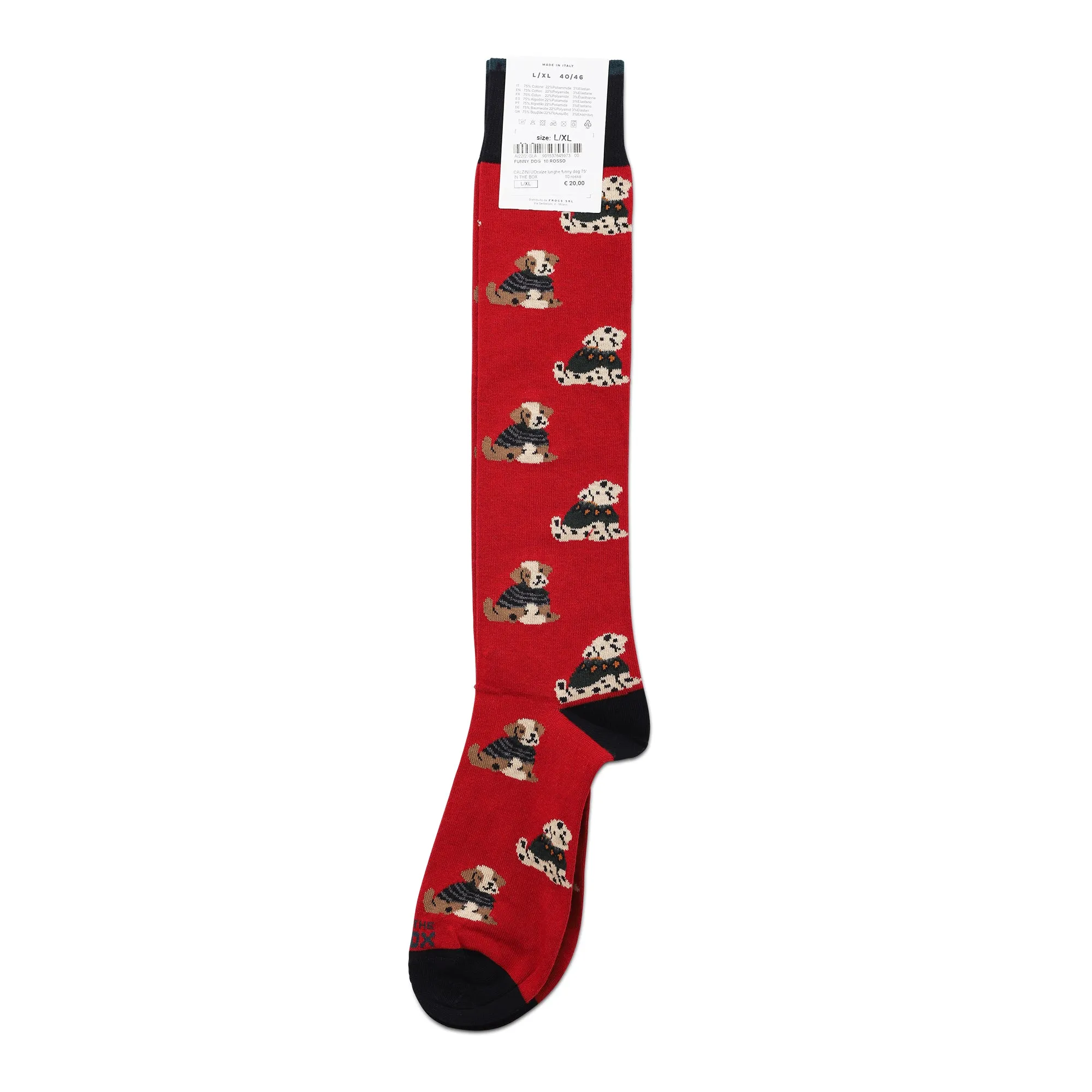 Calze lunghe funny dog - FUNNY DOG10 ROSSO