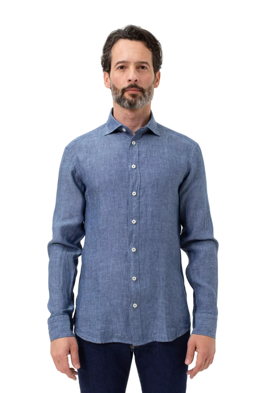 CAMICIA DENIM IN PURO LINO