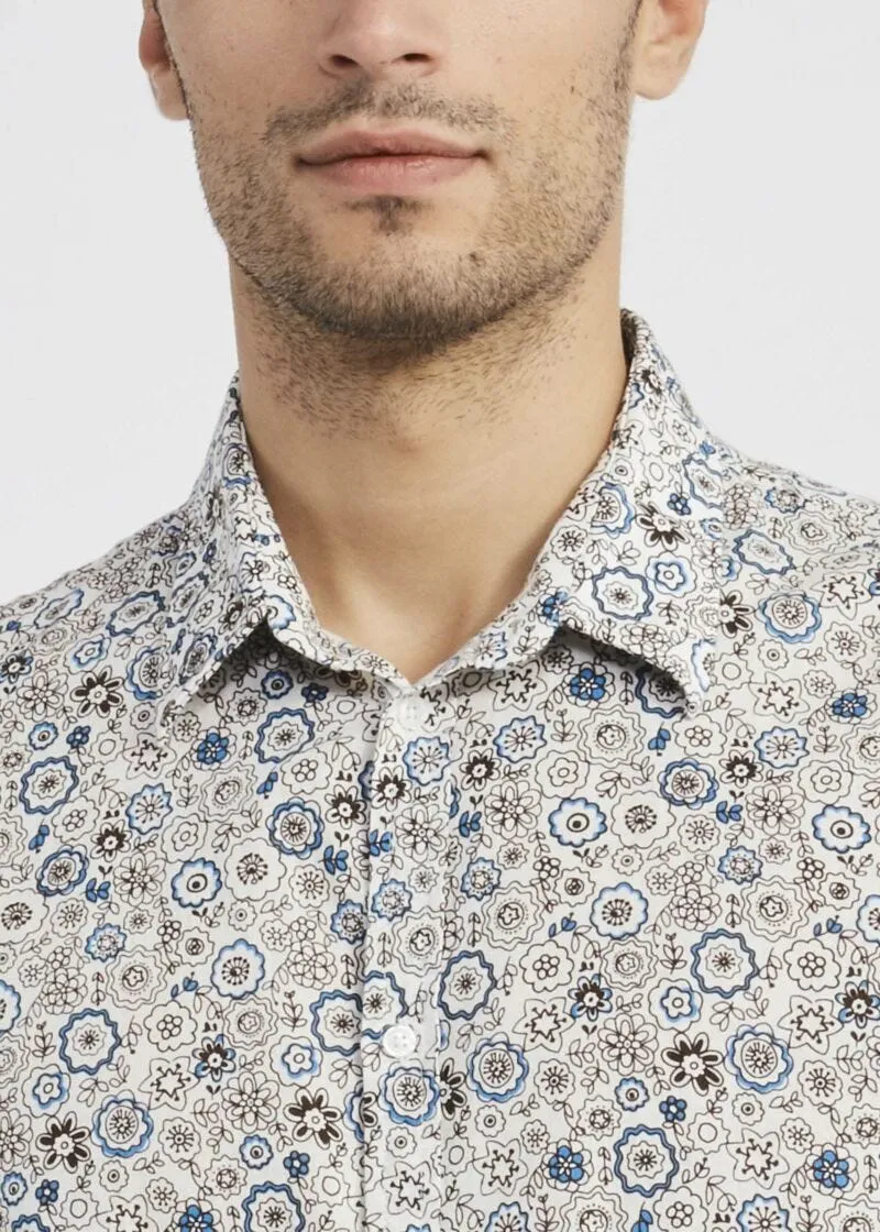 Camicia in cotone e lino