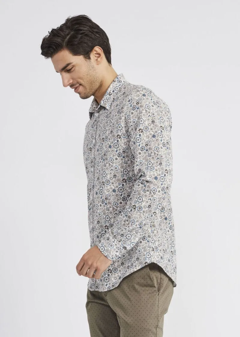 Camicia in cotone e lino