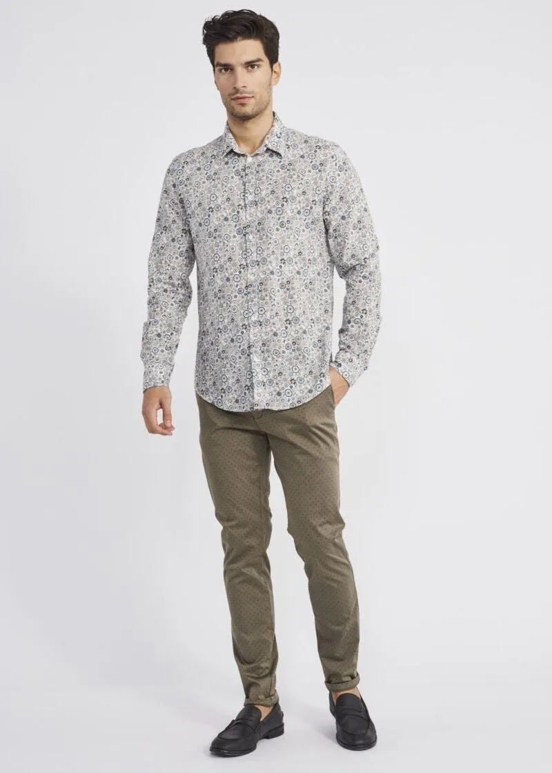 Camicia in cotone e lino