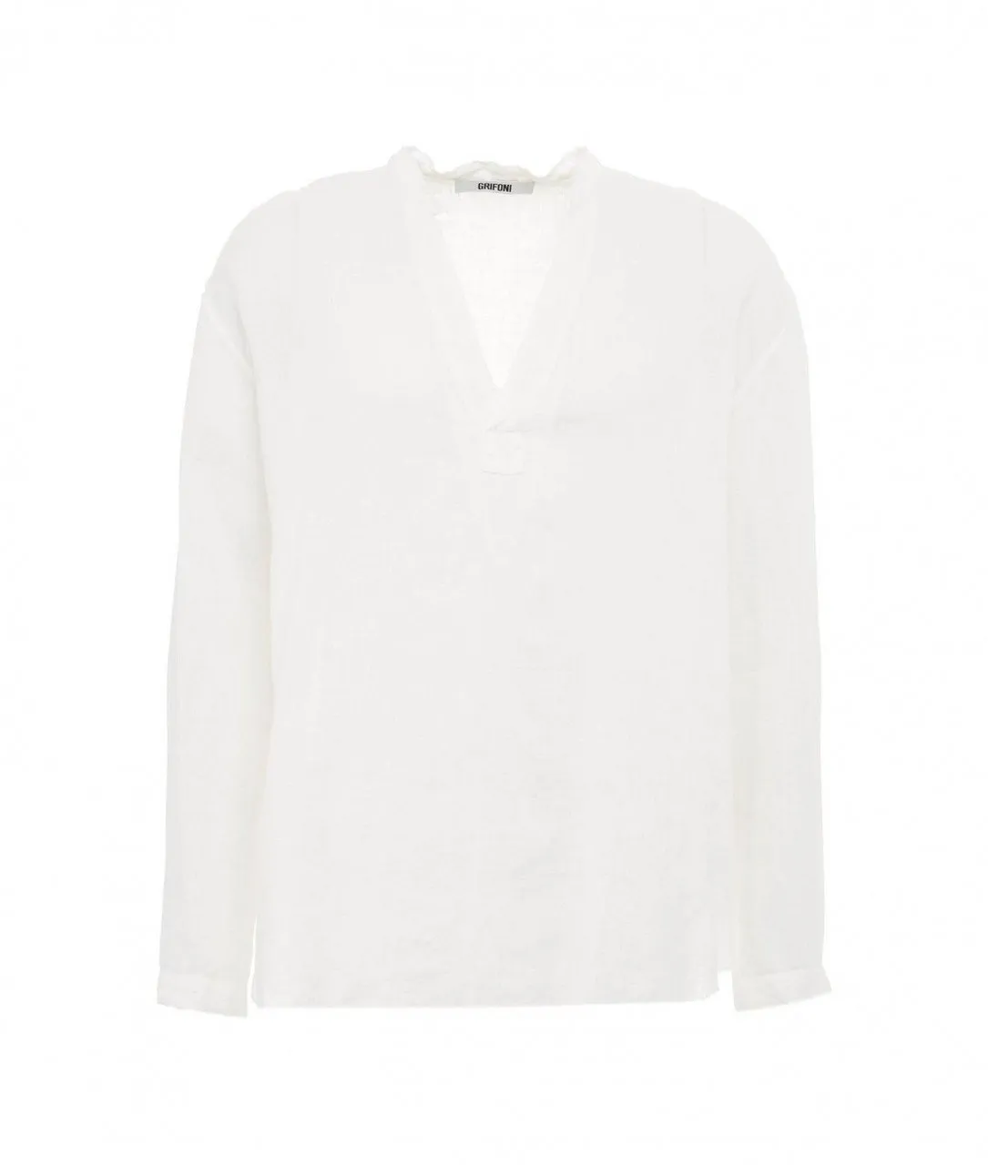 Camicia in lino bianco bianco