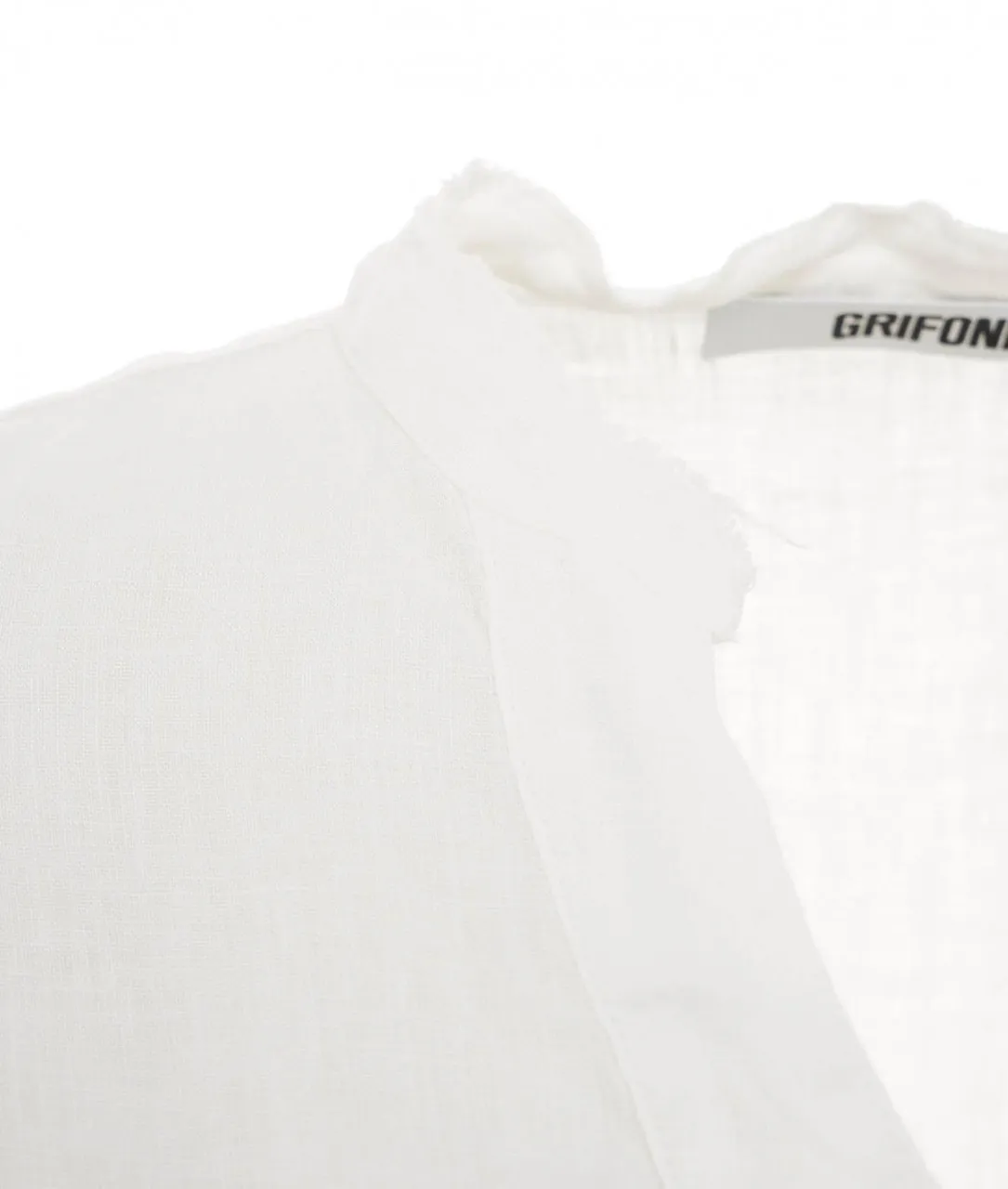 Camicia in lino bianco bianco