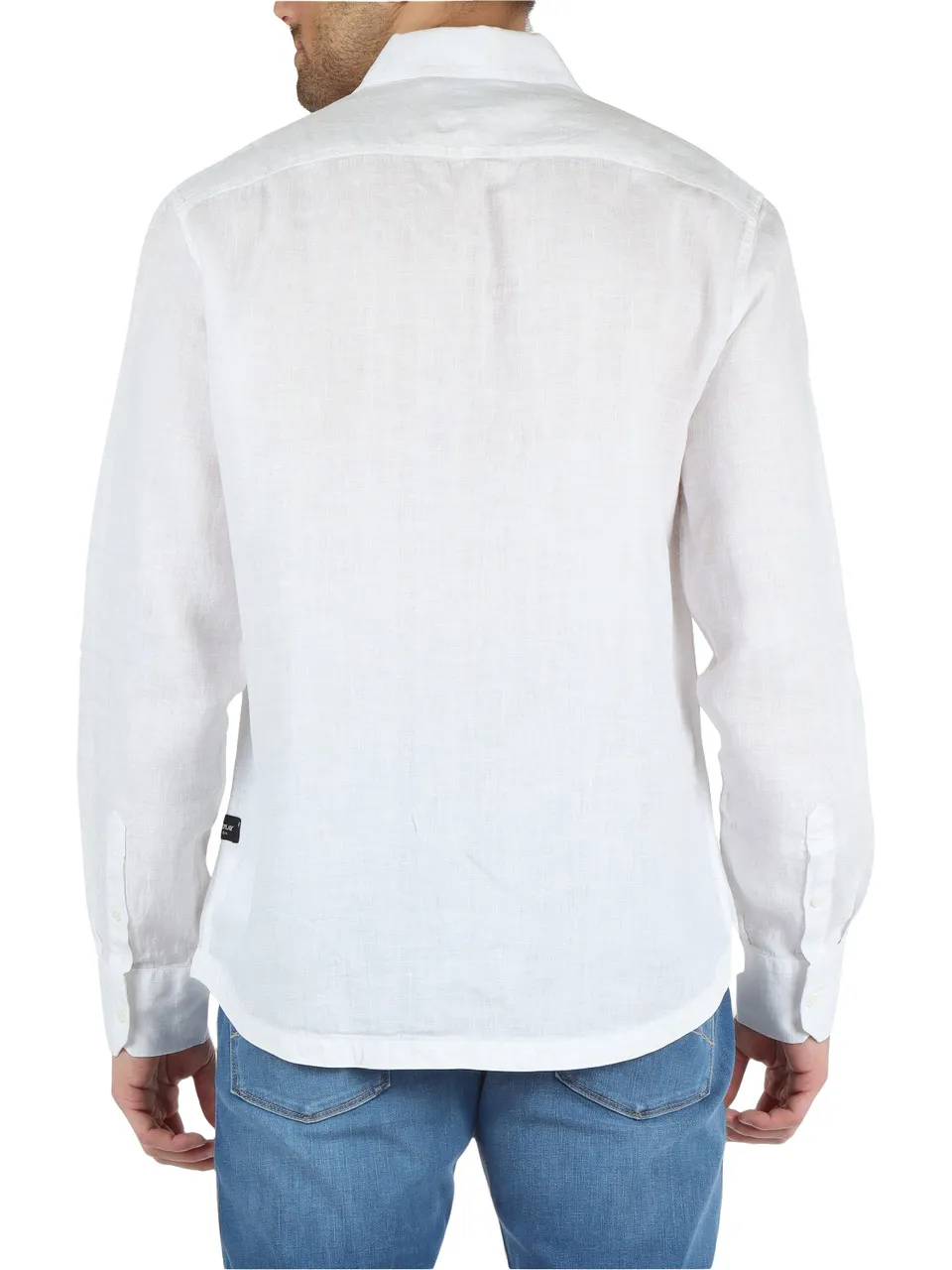 Camicia in lino con taschino frontale