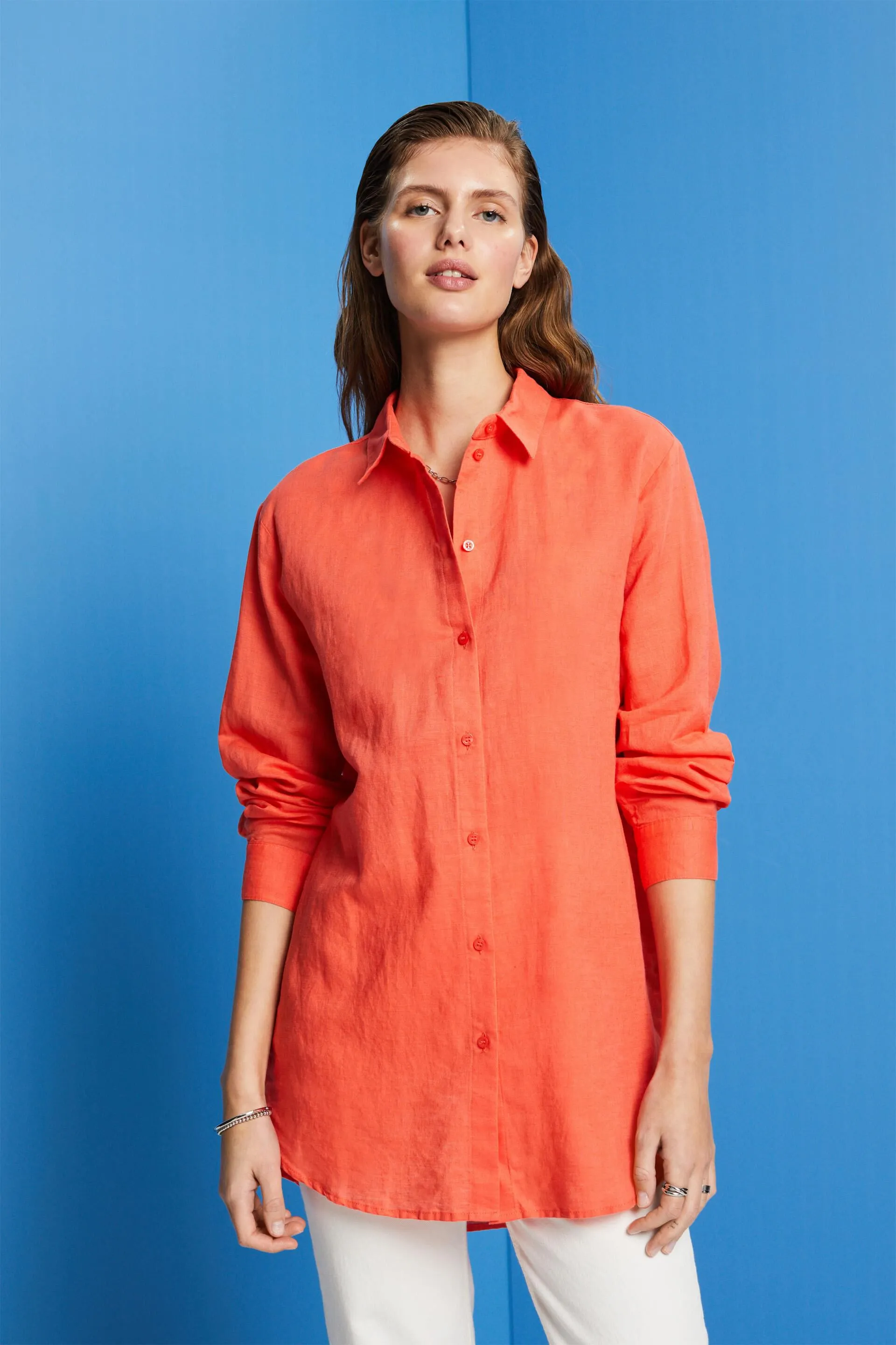 Camicia in misto lino e cotone