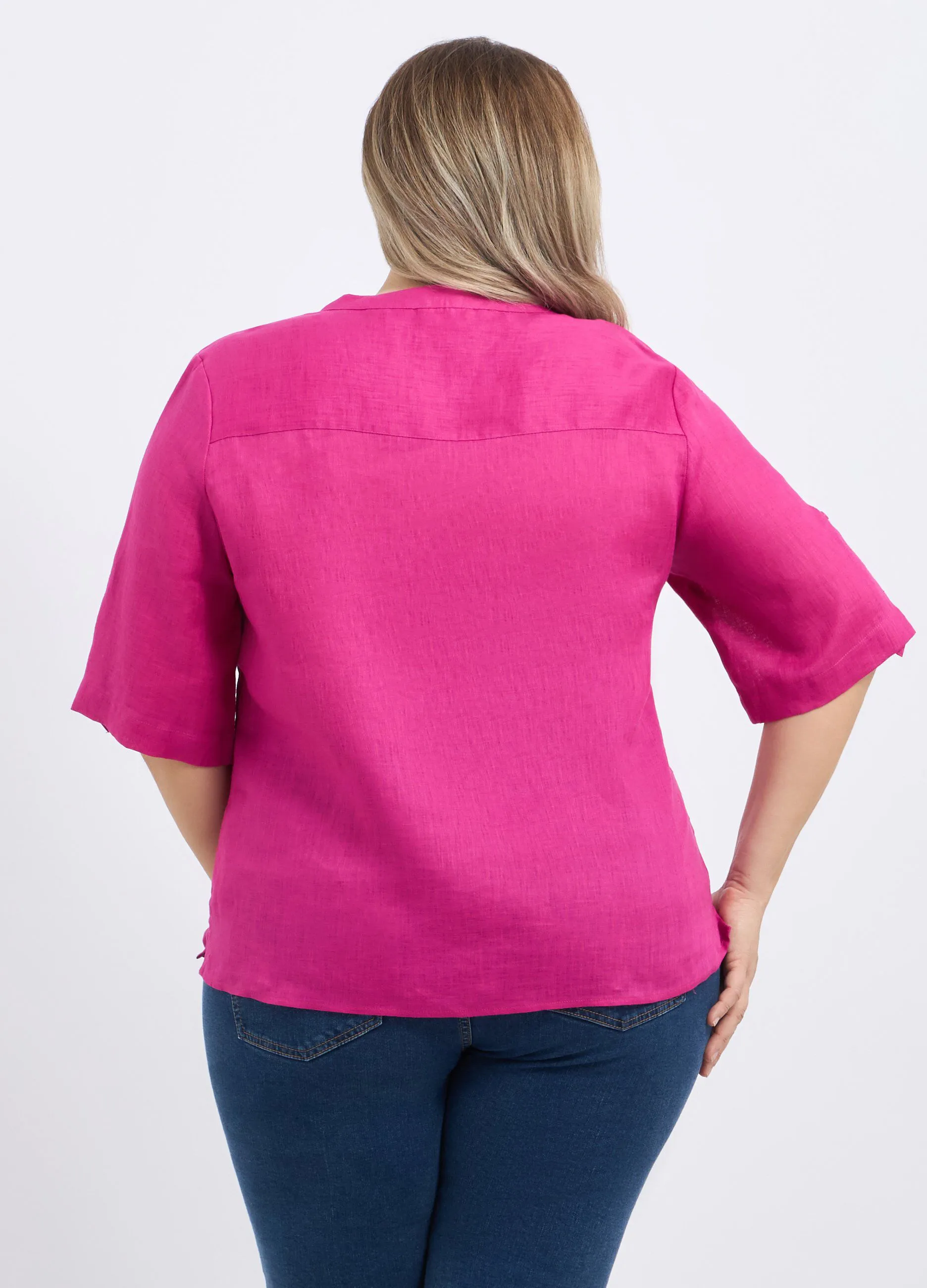 Camicia in puro lino donna curvy