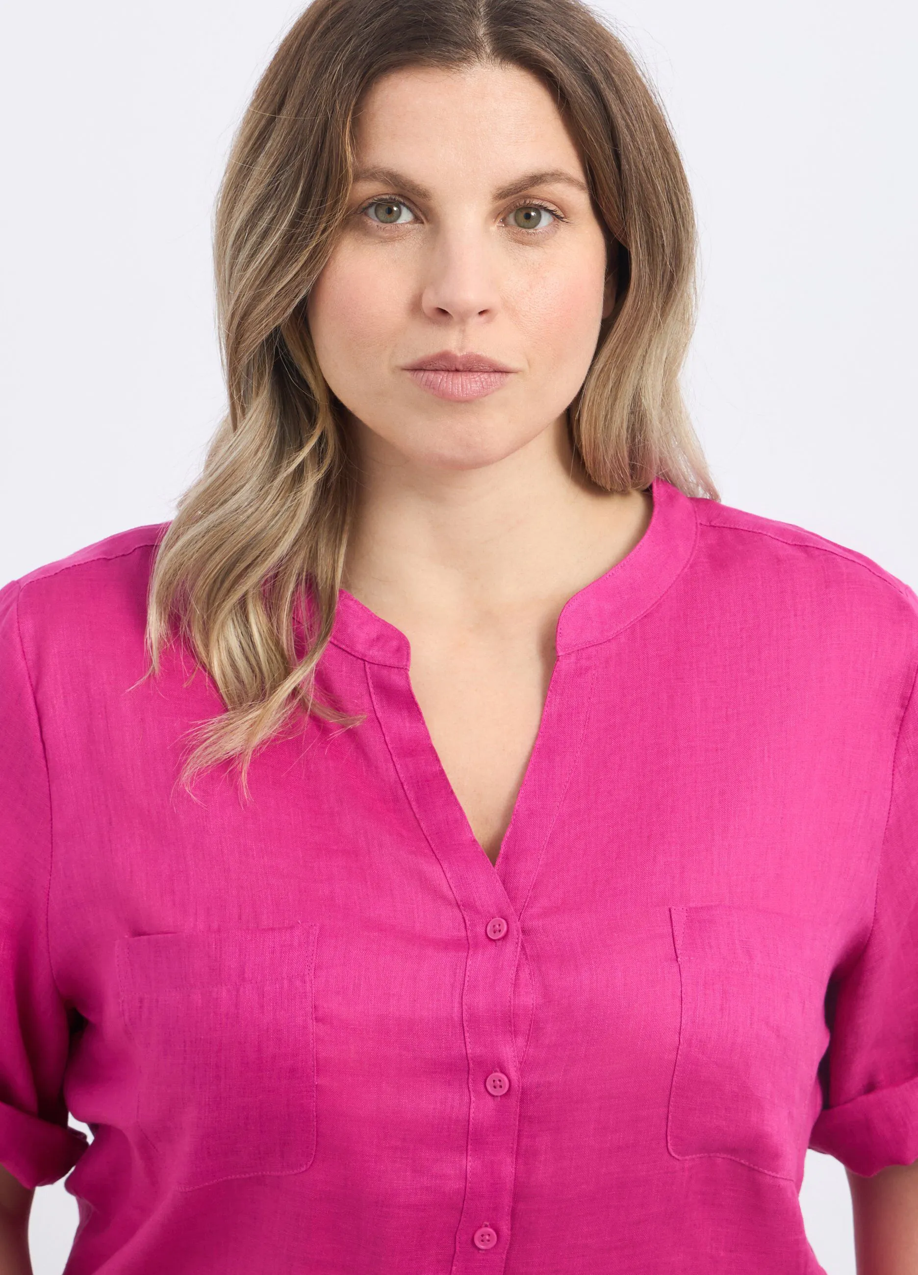 Camicia in puro lino donna curvy