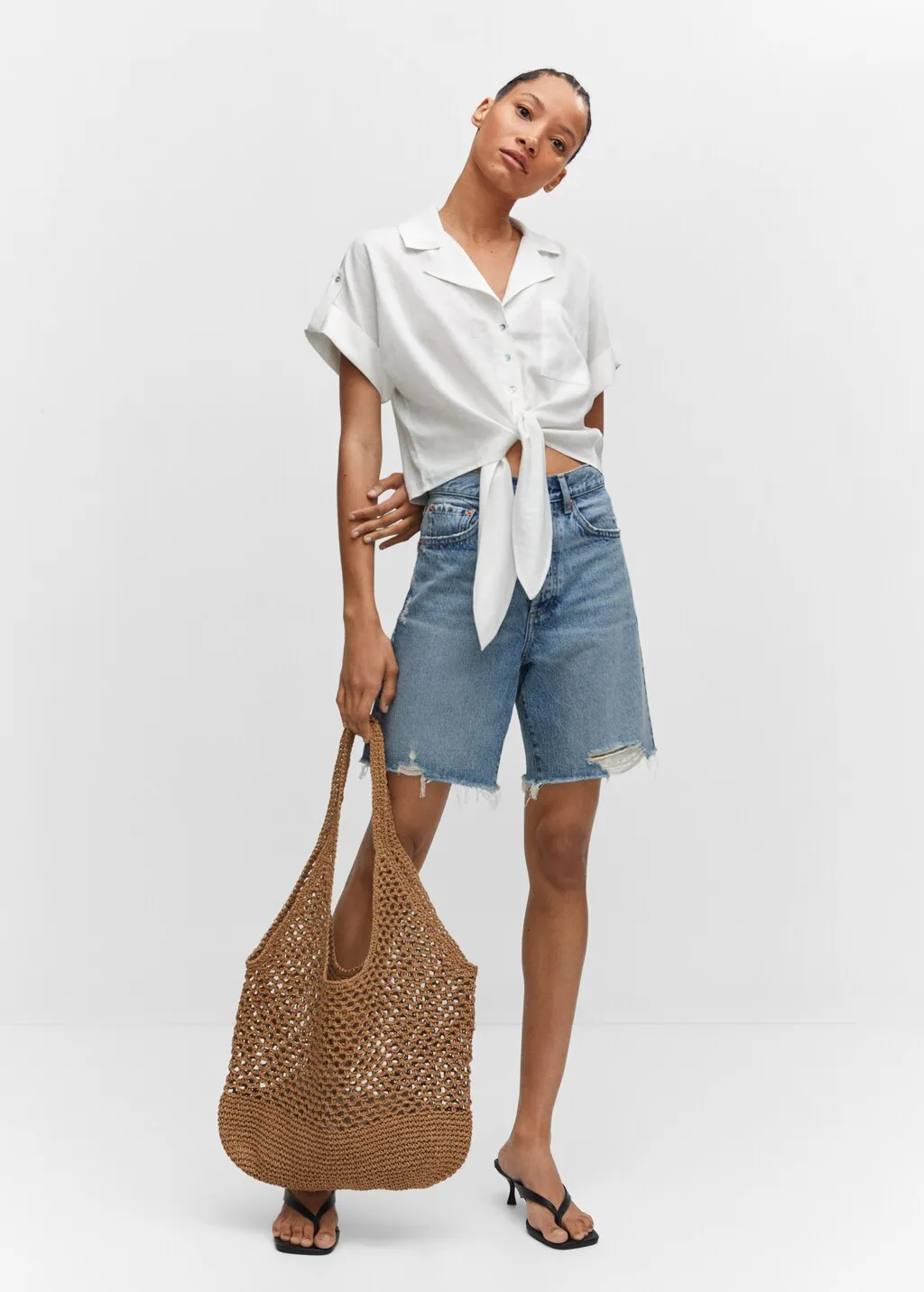 Camicia lino fiocco