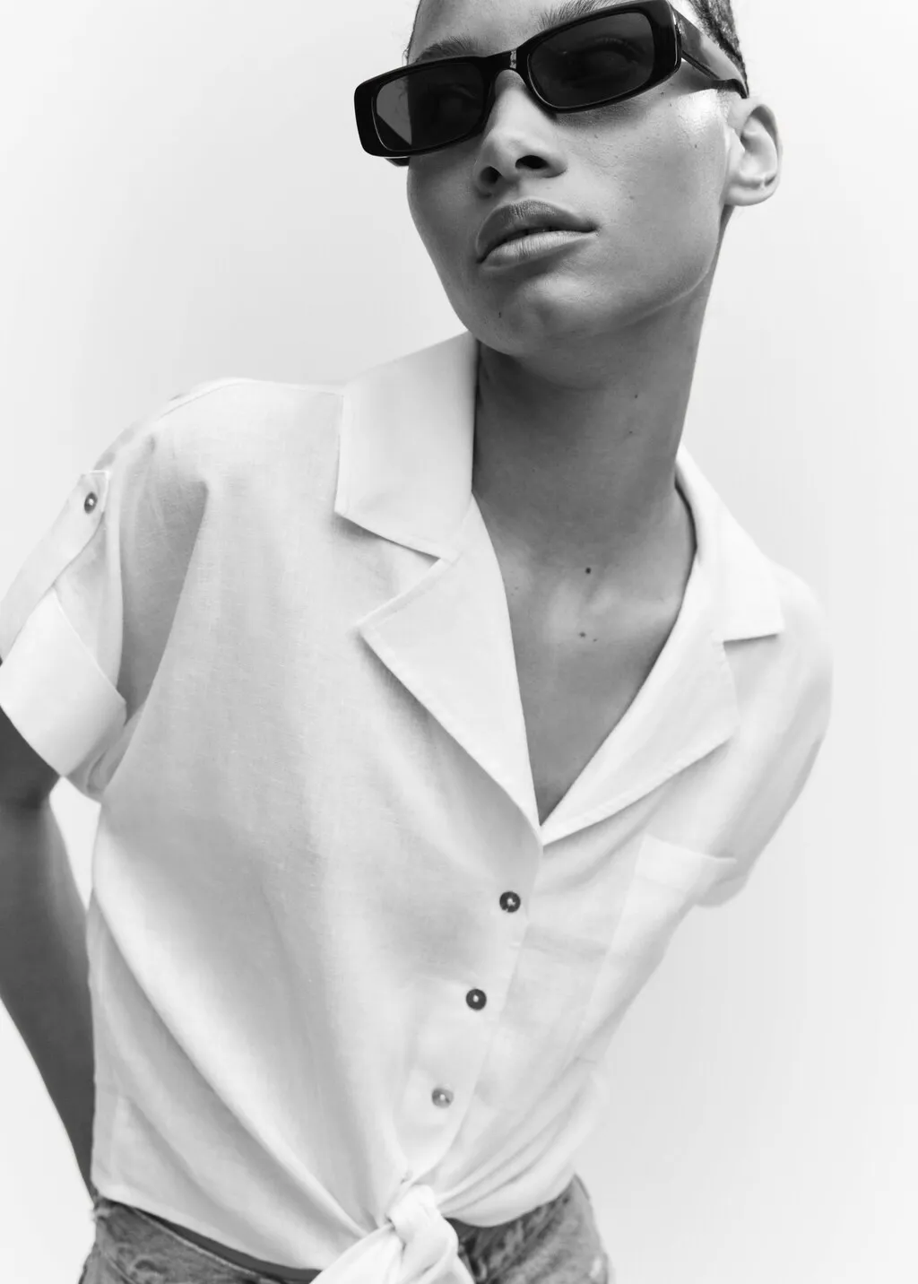 Camicia lino fiocco