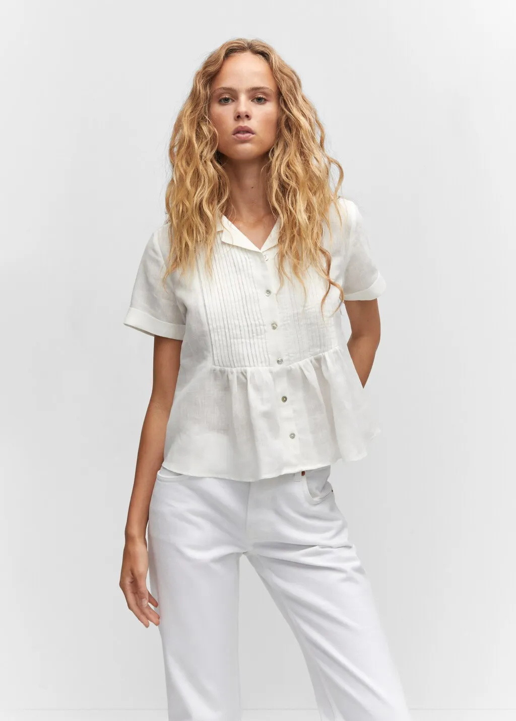 Camicia lino inserti