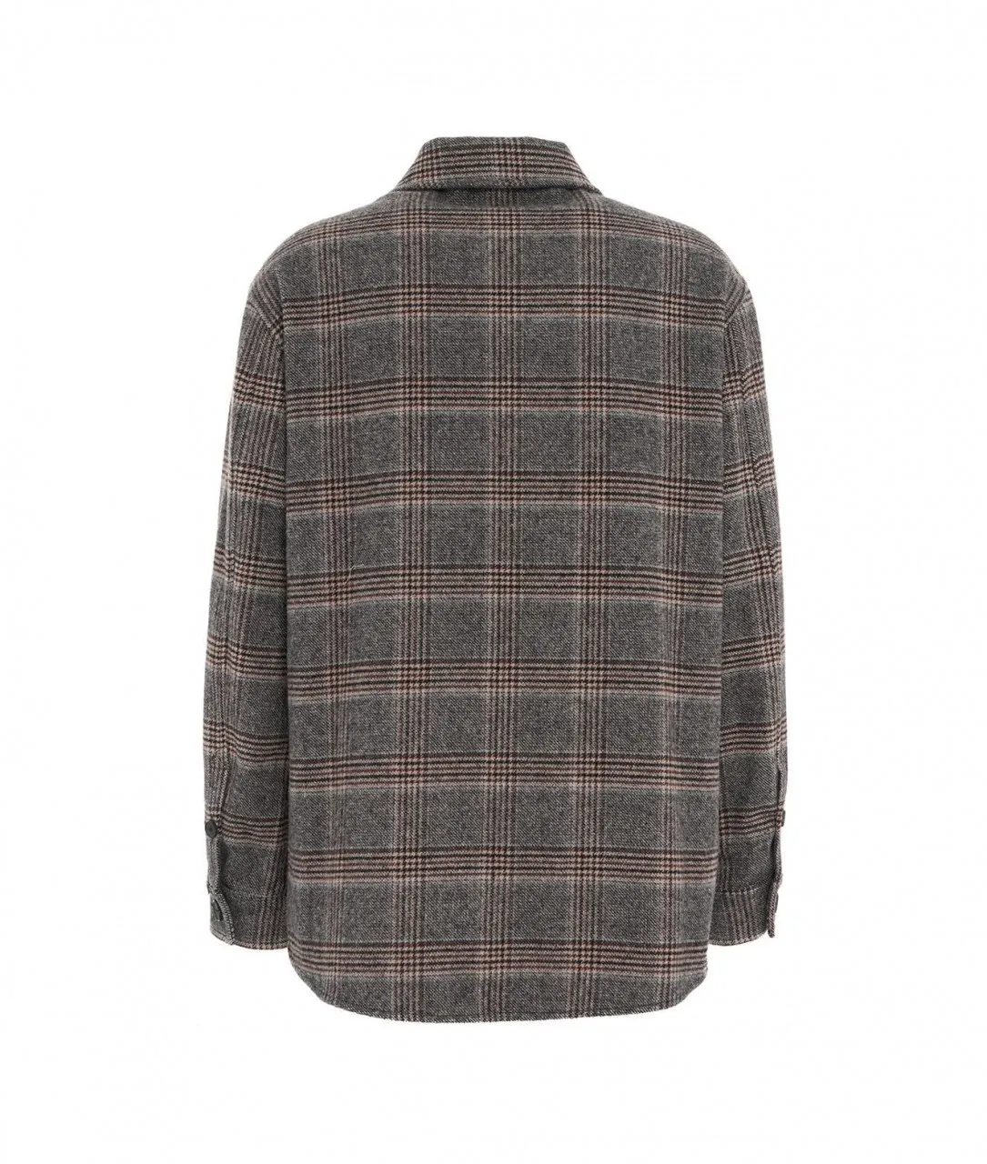 Camicia over in misto lana grigio grigio