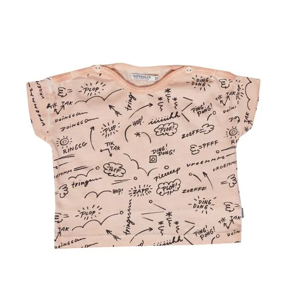 Camicia per bambini divertente IMPS & ELFS summer shirt con manica corta stampa cartoon arancione