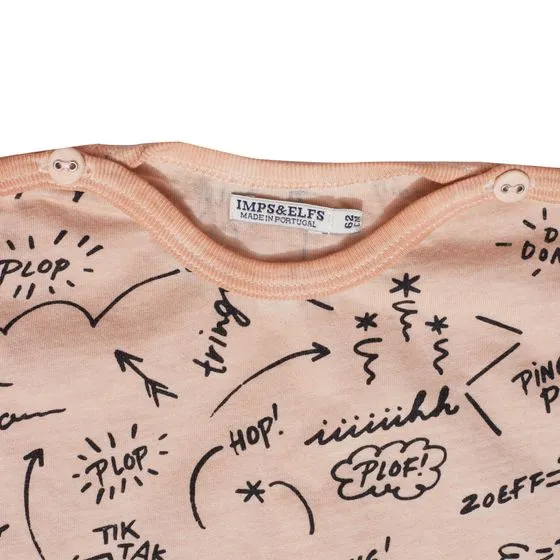 Camicia per bambini divertente IMPS & ELFS summer shirt con manica corta stampa cartoon arancione
