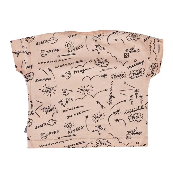 Camicia per bambini divertente IMPS & ELFS summer shirt con manica corta stampa cartoon arancione