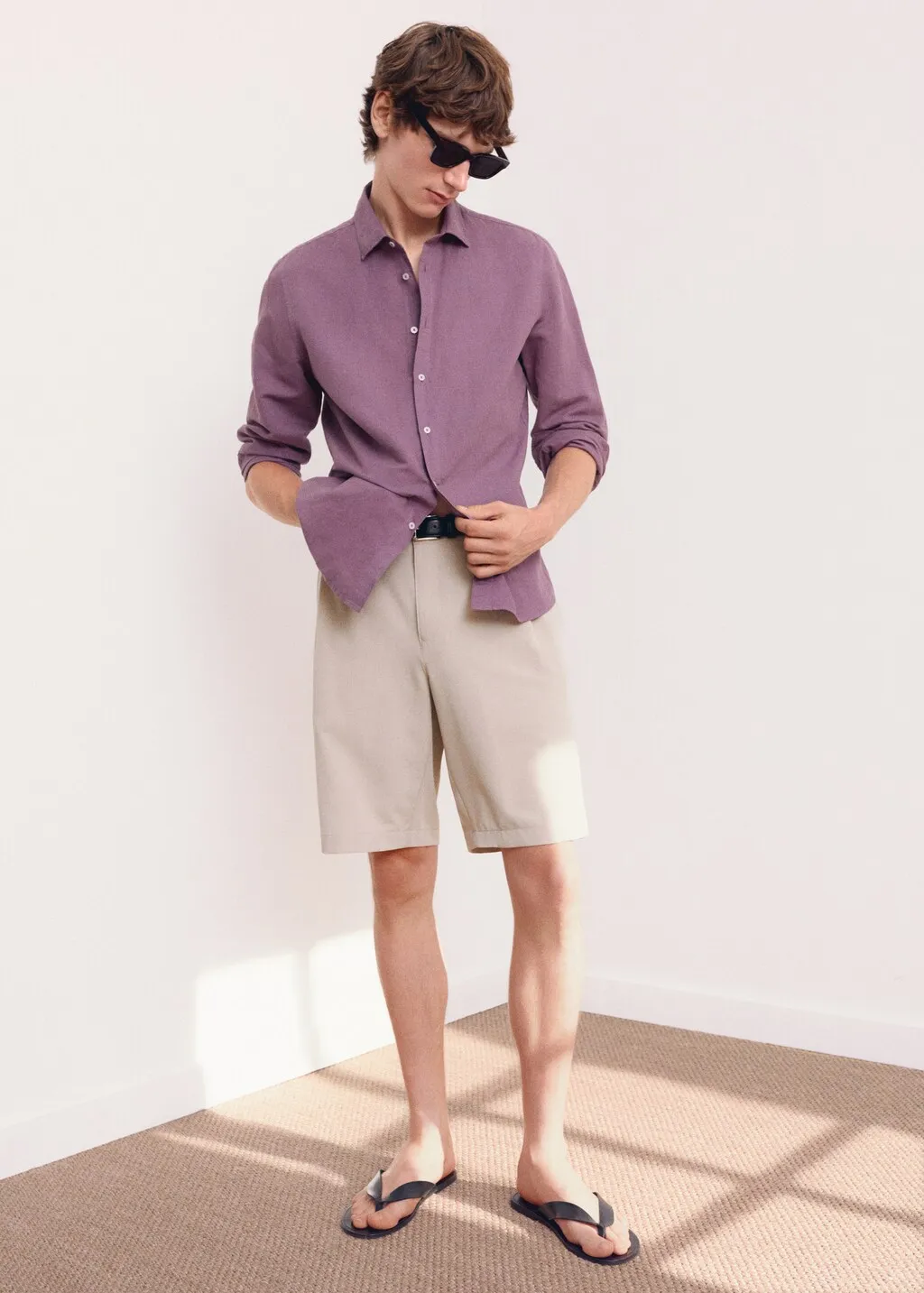 Camicia regular-fit lino cotone