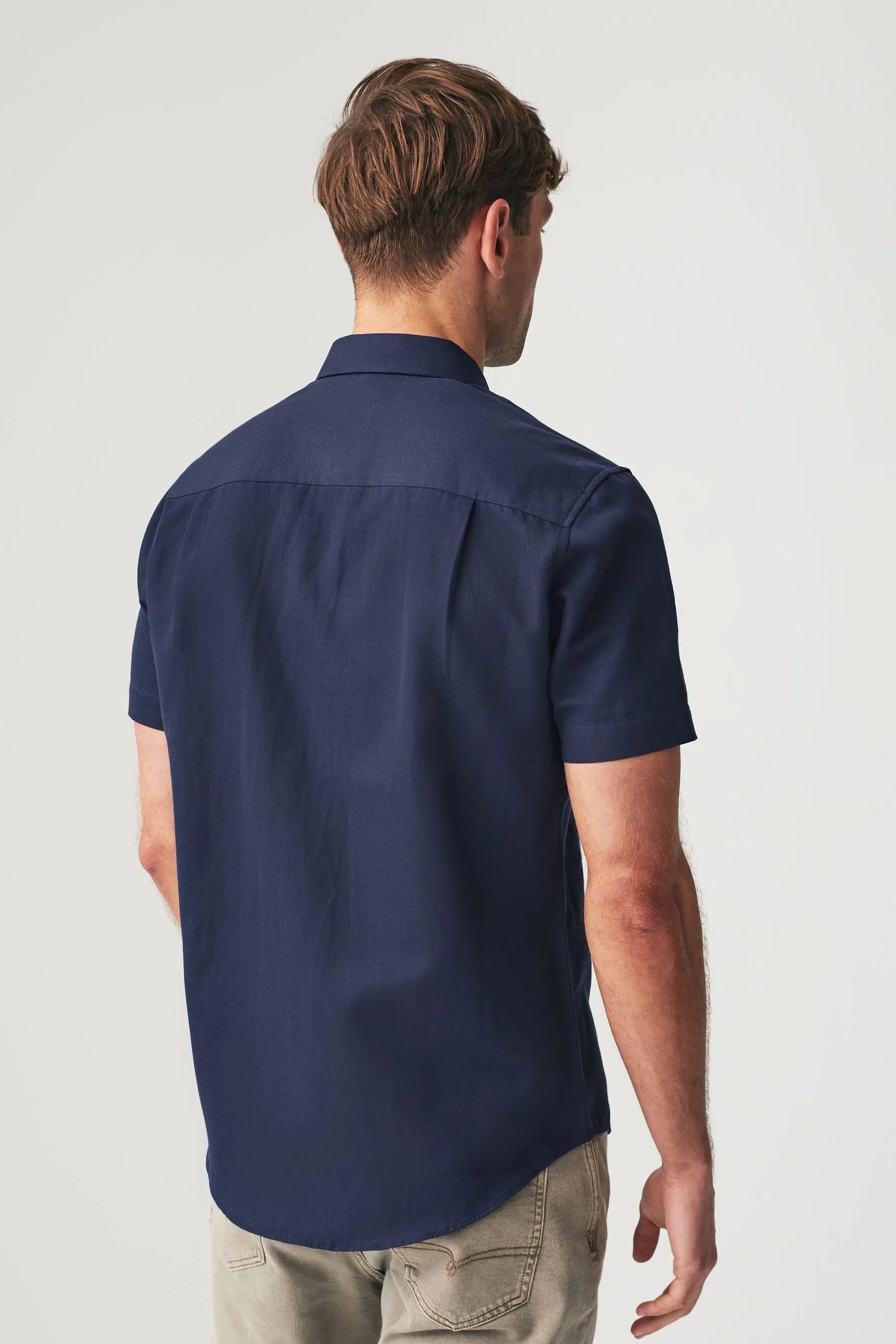Camicia testurizzata in Blend lino