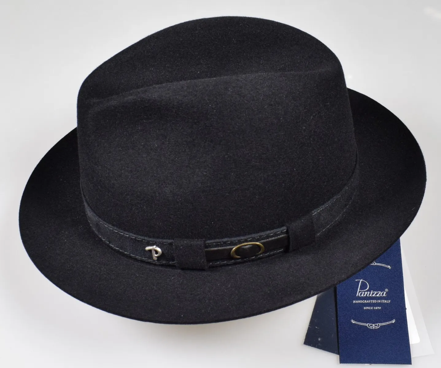Cappello classico in feltro panizza nero waterproof