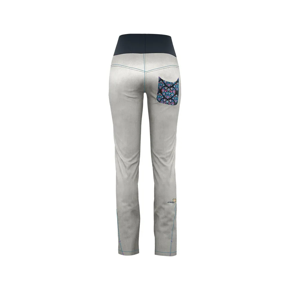 Crazy Pantaloni Trekking After Light Grigio Bianco Donna