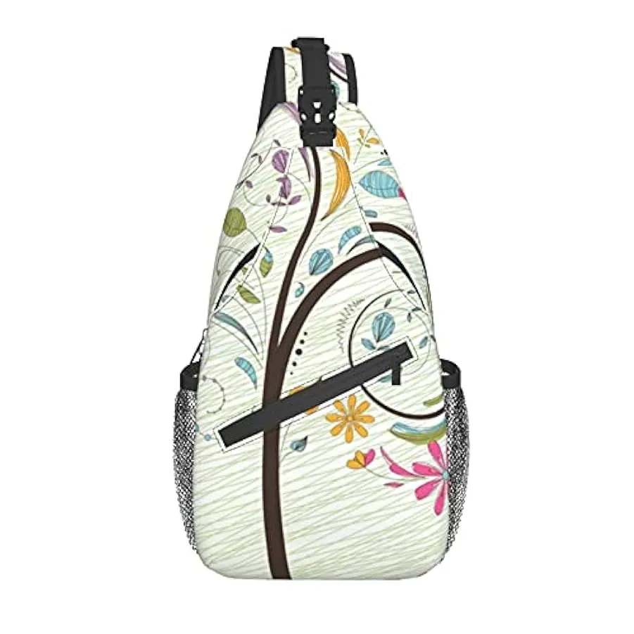 DJNGN Borsa a tracolla con albero colorato, borsa a tracolla, zaino da trekking all’aperto per il fine settimana, adatto per uom