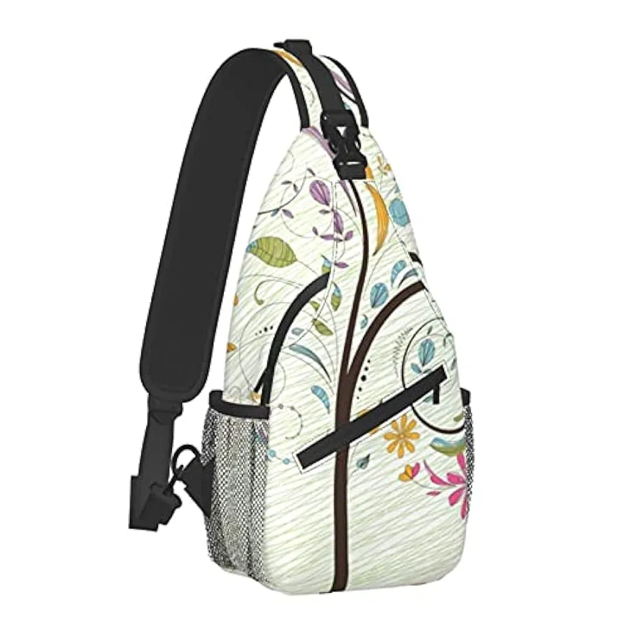 DJNGN Borsa a tracolla con albero colorato, borsa a tracolla, zaino da trekking all’aperto per il fine settimana, adatto per uom