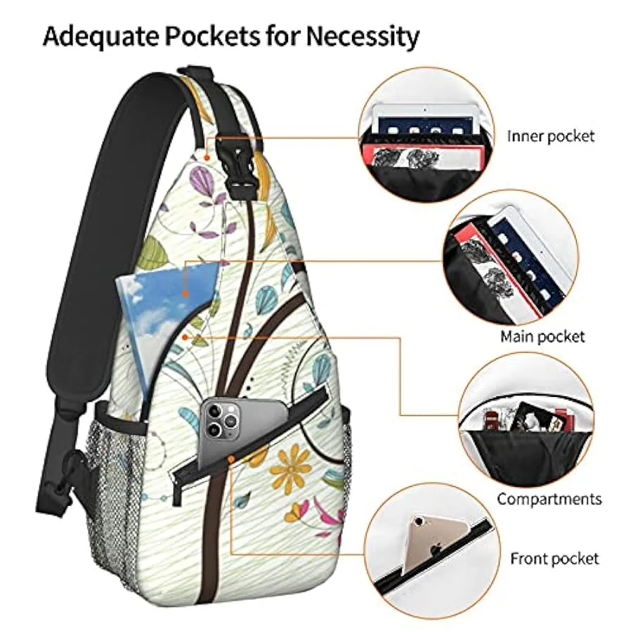 DJNGN Borsa a tracolla con albero colorato, borsa a tracolla, zaino da trekking all’aperto per il fine settimana, adatto per uom