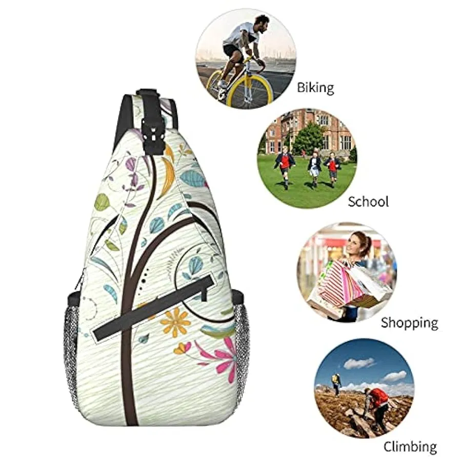DJNGN Borsa a tracolla con albero colorato, borsa a tracolla, zaino da trekking all’aperto per il fine settimana, adatto per uom