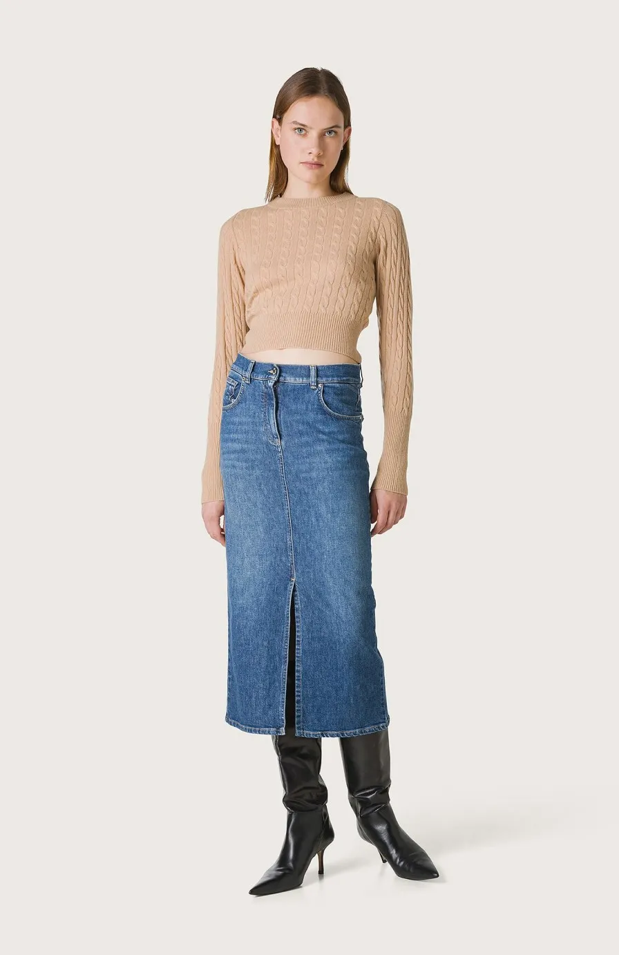 Donna Seventy Venezia  | Gonna Denim Midi Con Spacco