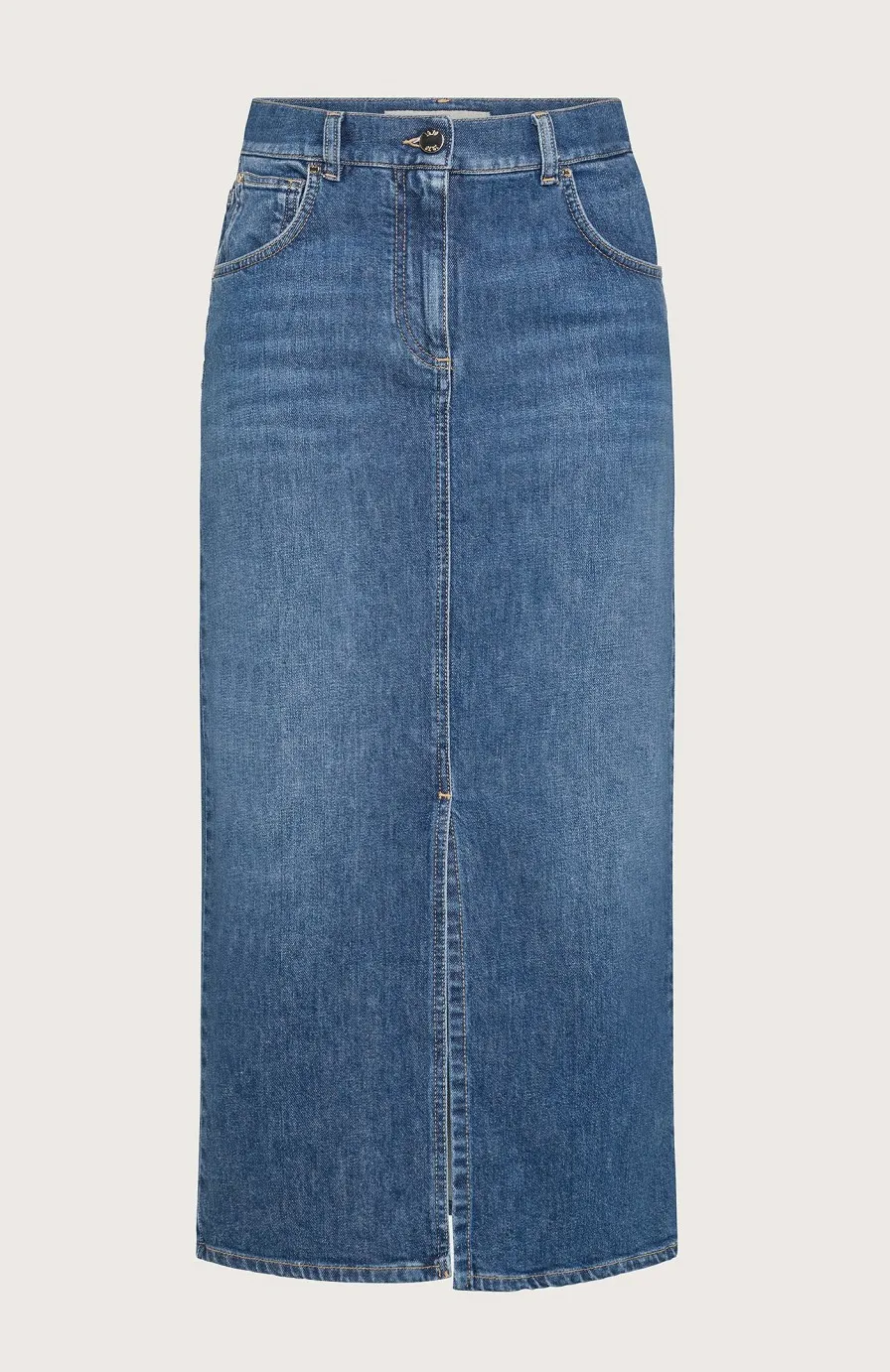 Donna Seventy Venezia  | Gonna Denim Midi Con Spacco