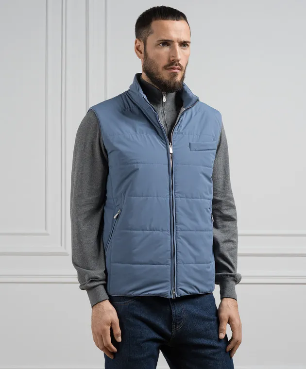 Enrico Mandelli Gilet trapuntato blu S8T5765323