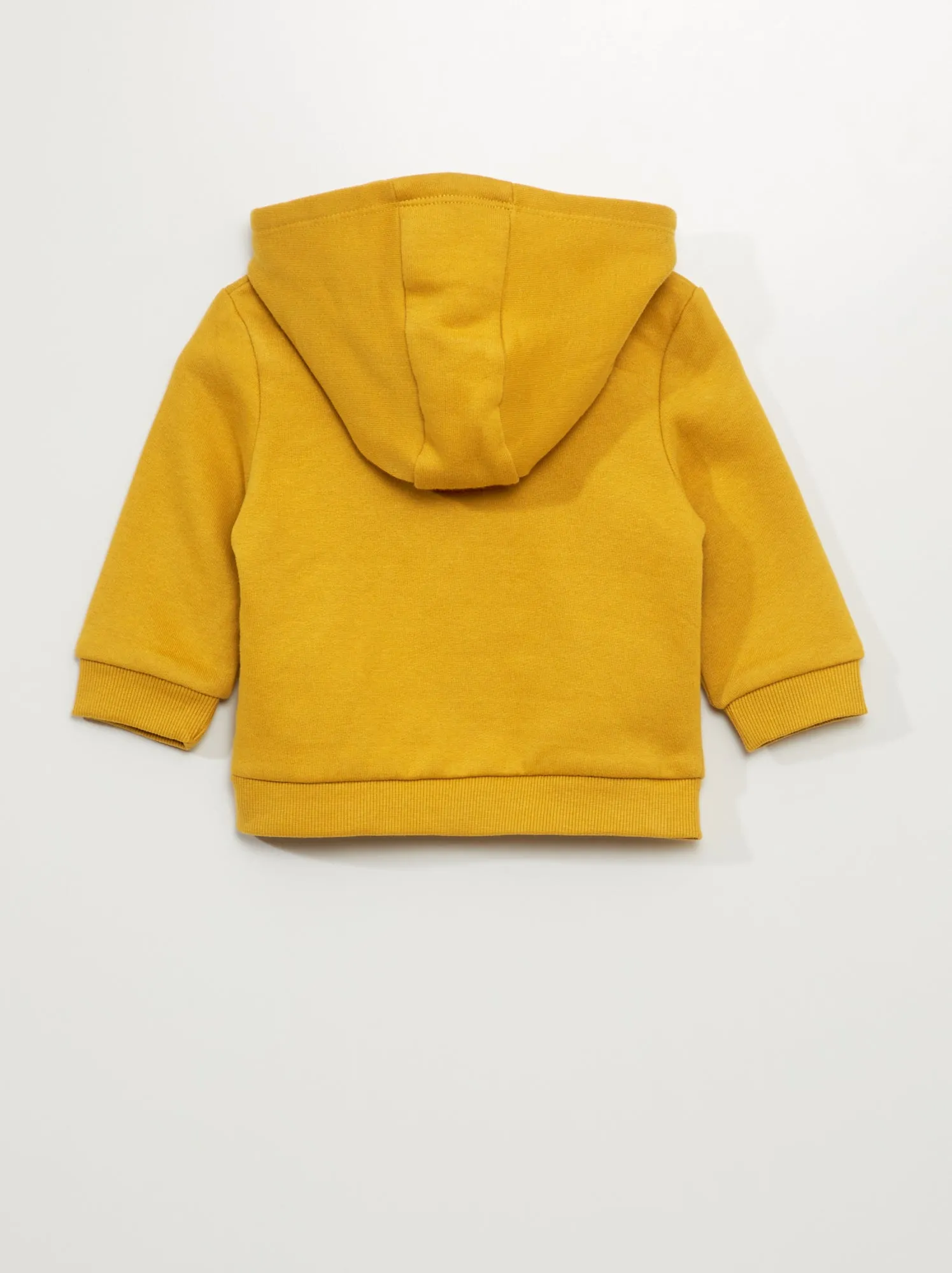 Felpa con zip in tessuto felpato - giallo