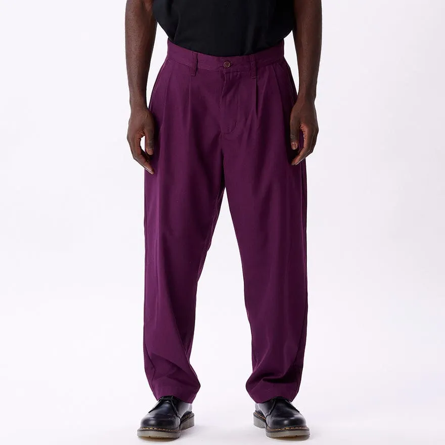 FUBAR PLEATED PANT - BEETROOT
